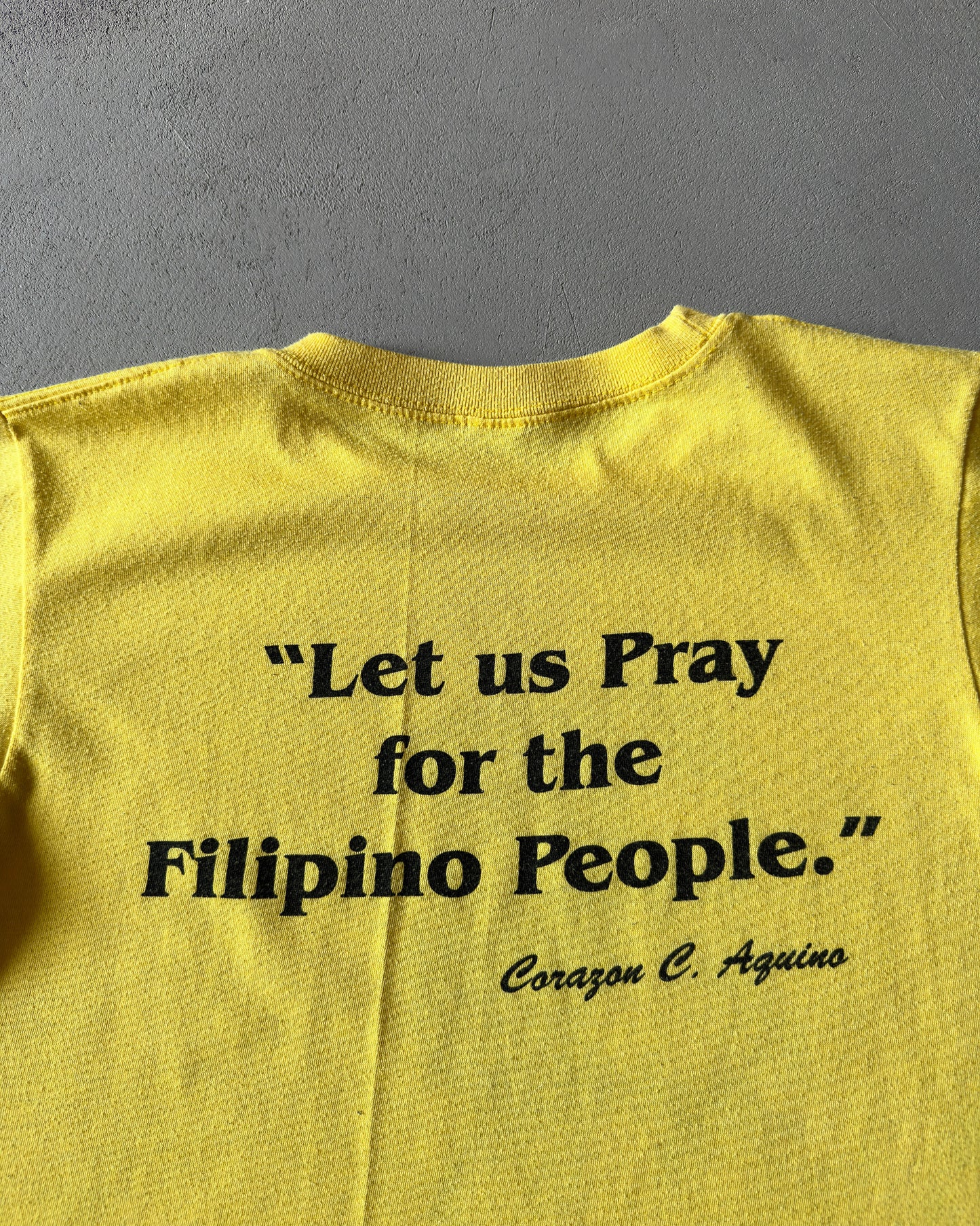 1990s - Yellow "Fight For Freedom" T-Shirt - XXS/XS