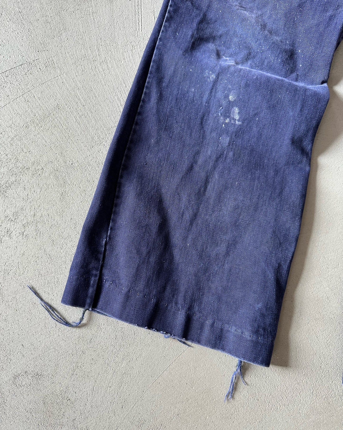 1970s - Distressed Navy Hand Made Pants - 23x25.5