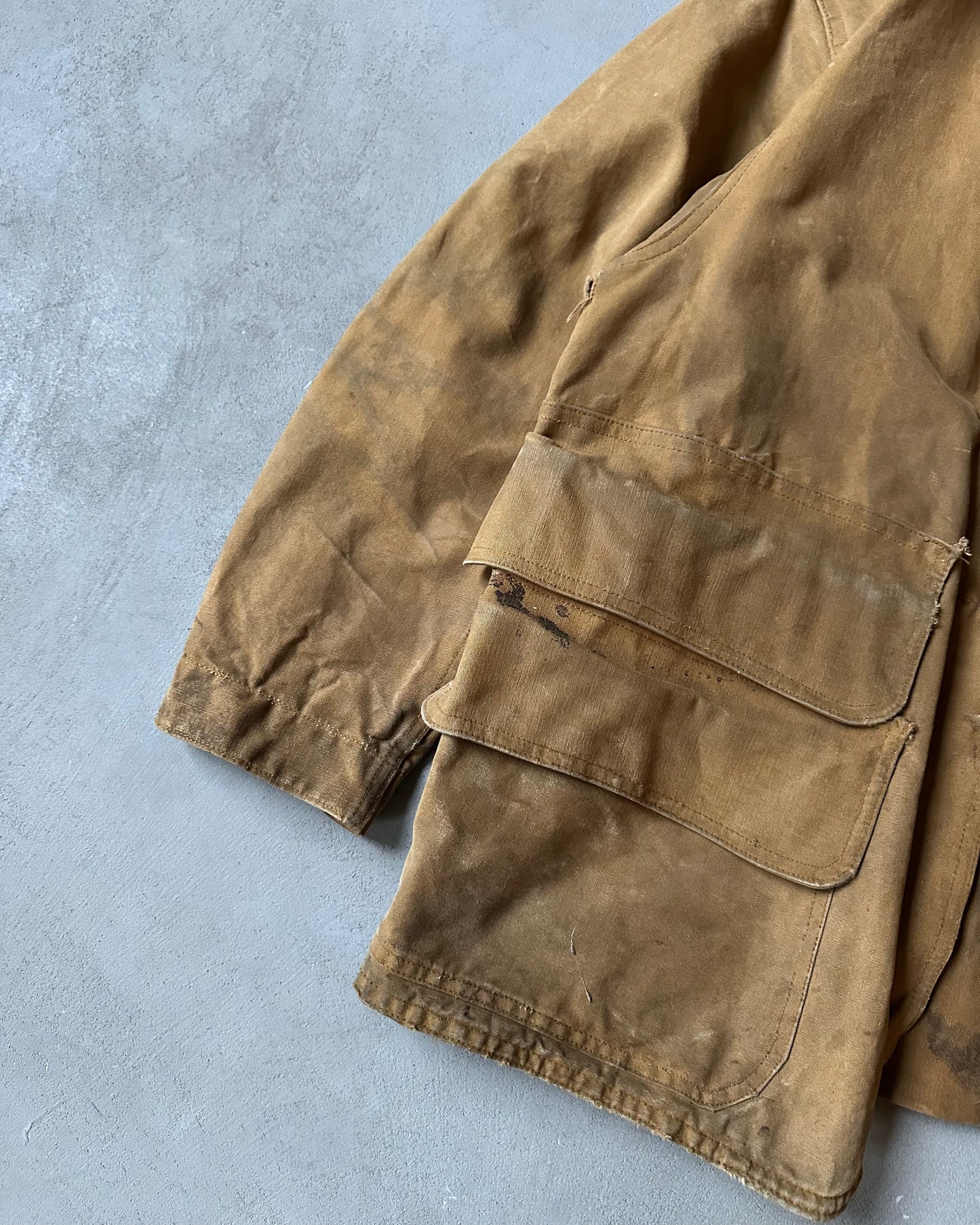 Années 50 - Veste de chasse en toile de coton usée - M