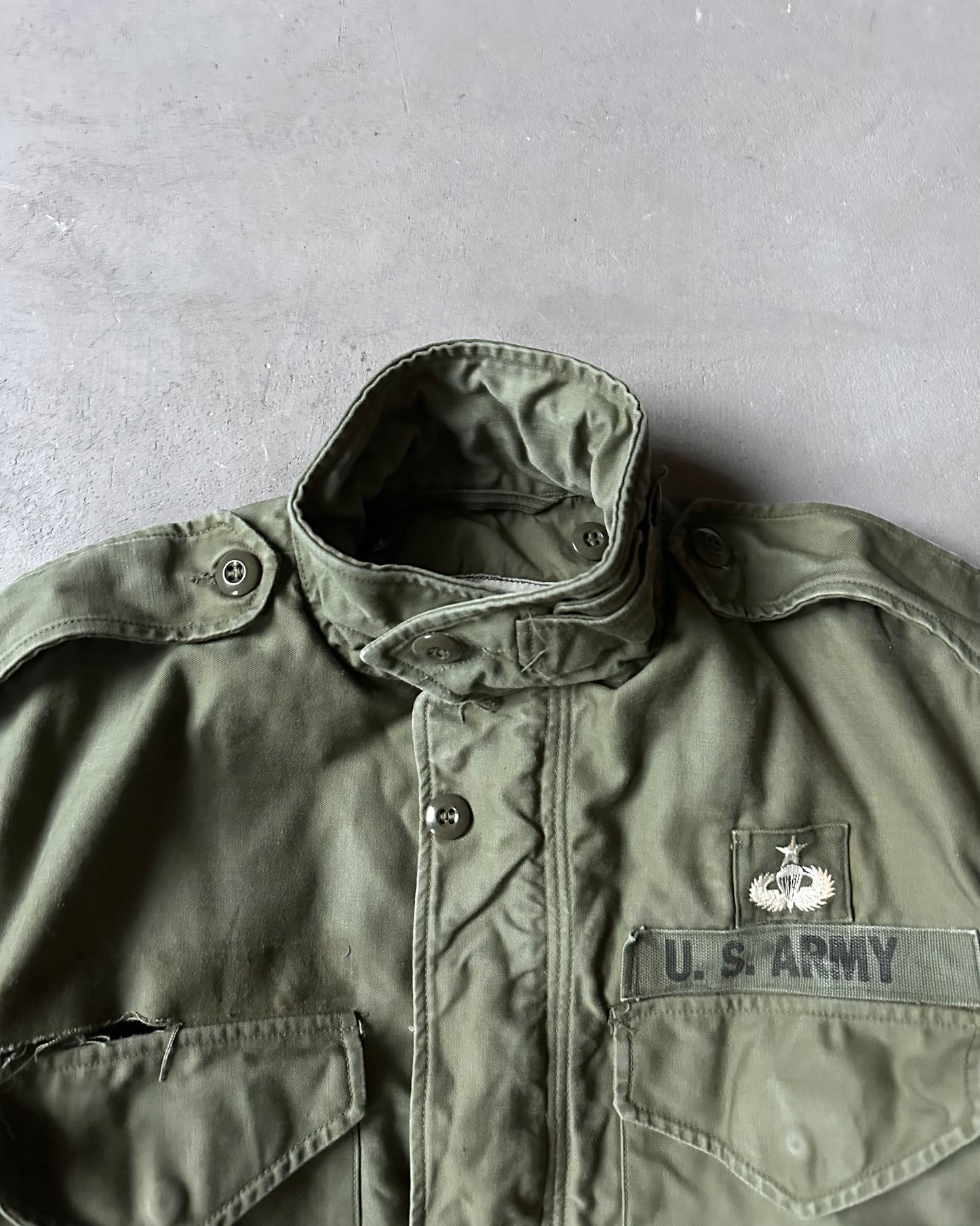 Années 60 - Veste militaire M-51 verte vieillie - Taille M