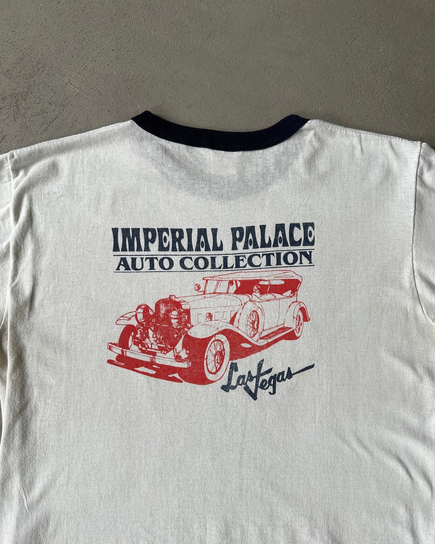 1980s - White/Navy Imperial Palace Ringer - M/L
