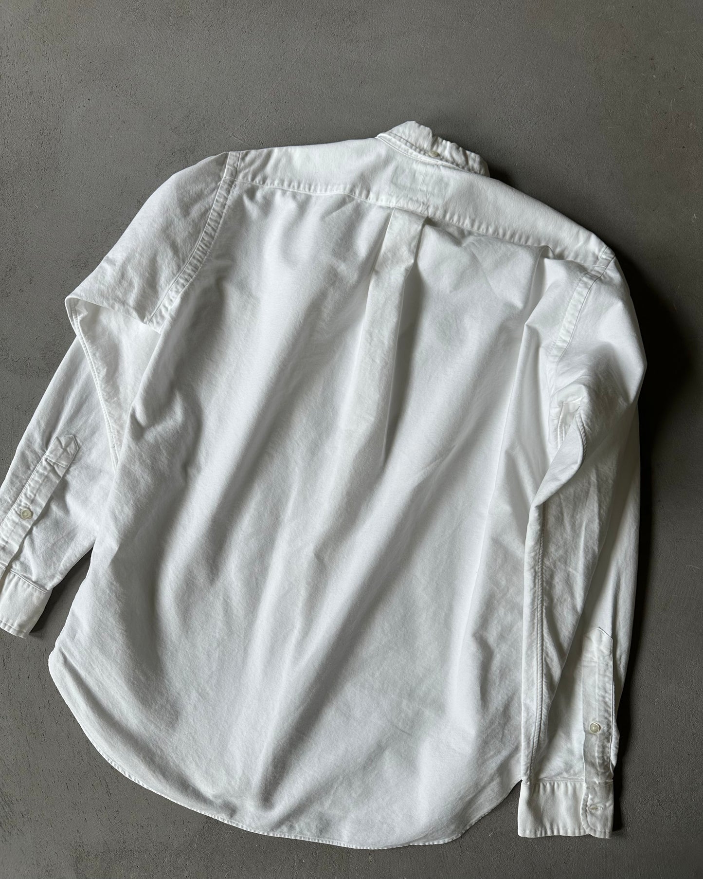 1990s - White Ralph Lauren 1/4 Button Up - S
