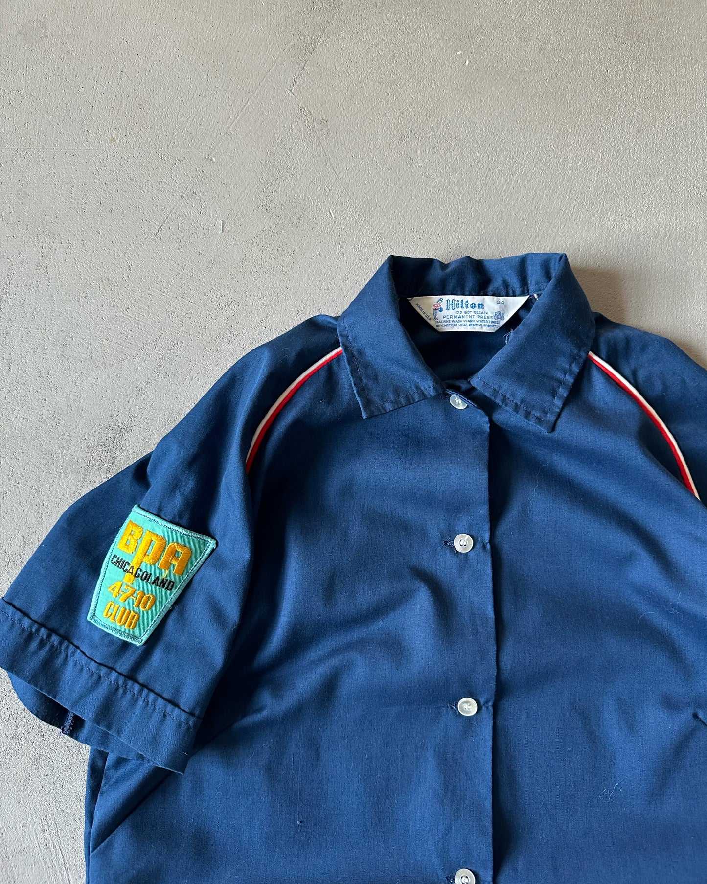 1970s - Blue Tino's Women's Bowling Shirt - (W)M