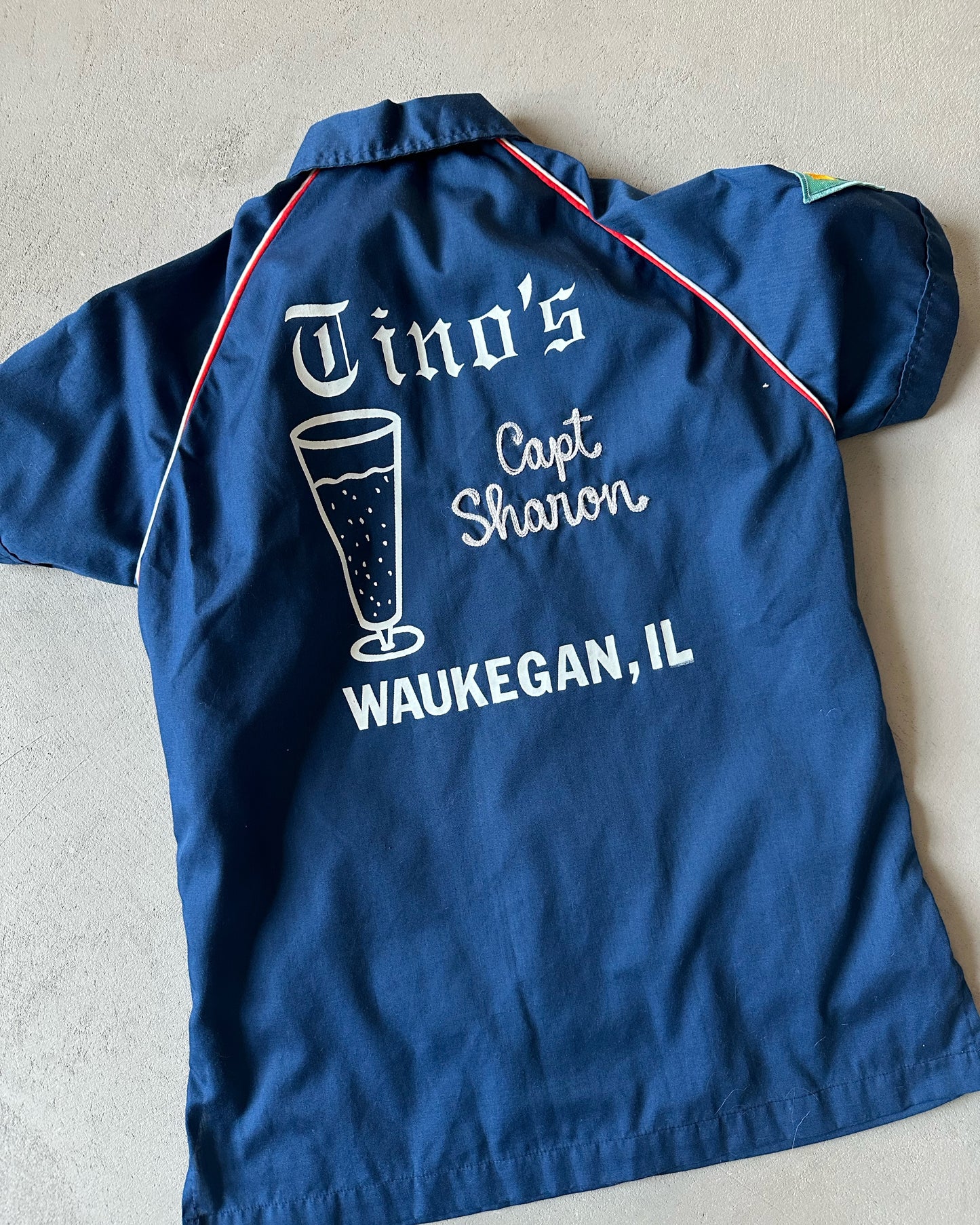 1970s - Blue Tino's Women's Bowling Shirt - (W)M