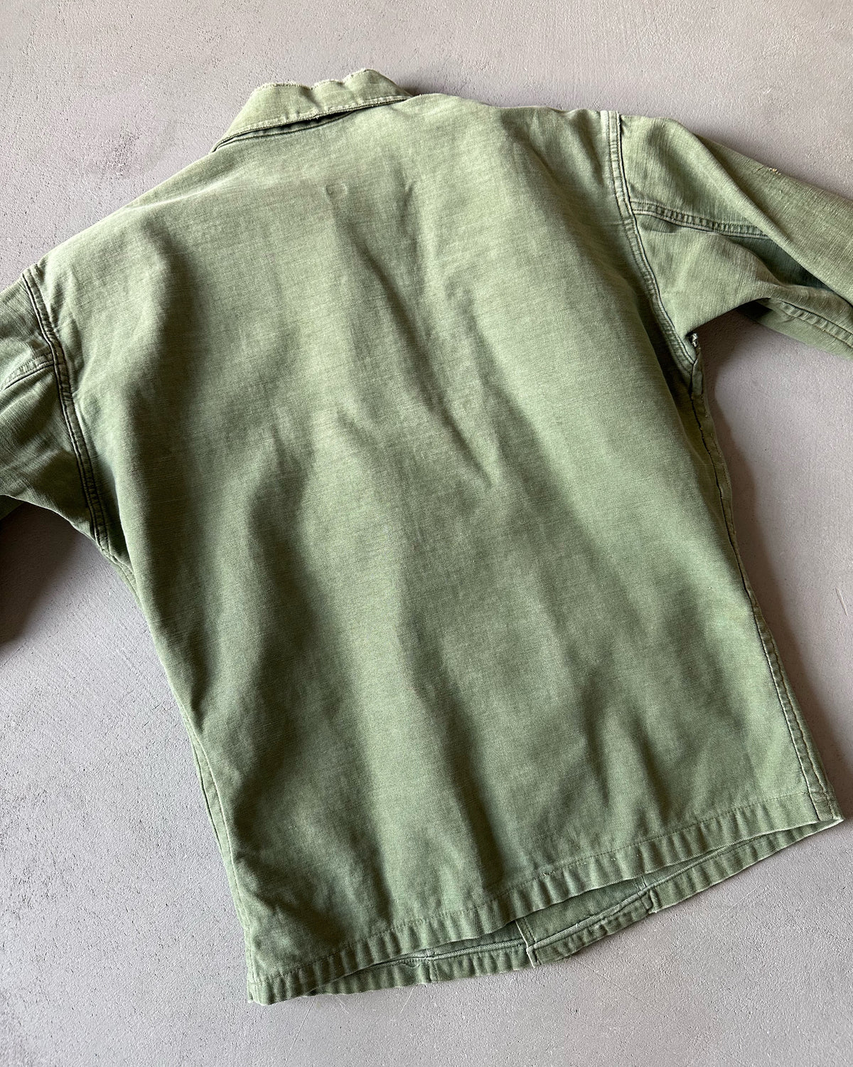 1970s - Distressed Green OG-107 Military Shirt - XS/S