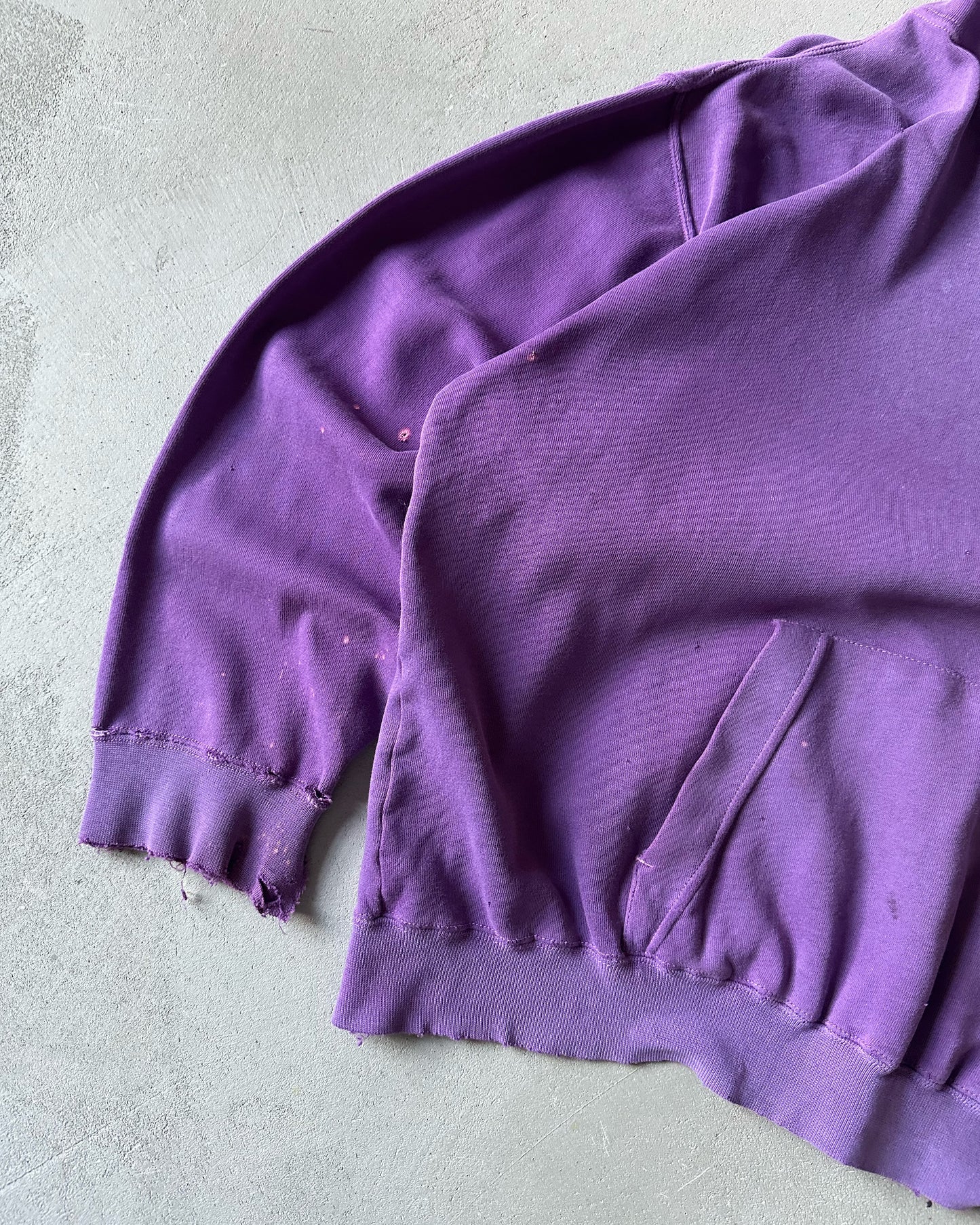 1990s - Distressed Purple Aeropostale Cropped Hoodie - M