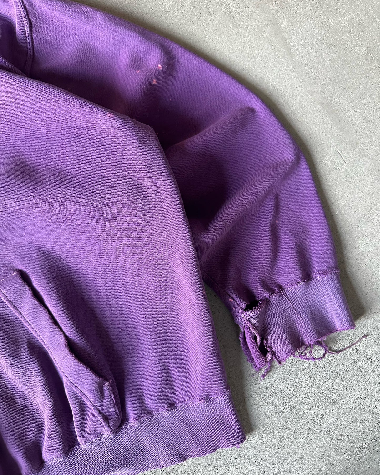 1990s - Distressed Purple Aeropostale Cropped Hoodie - M