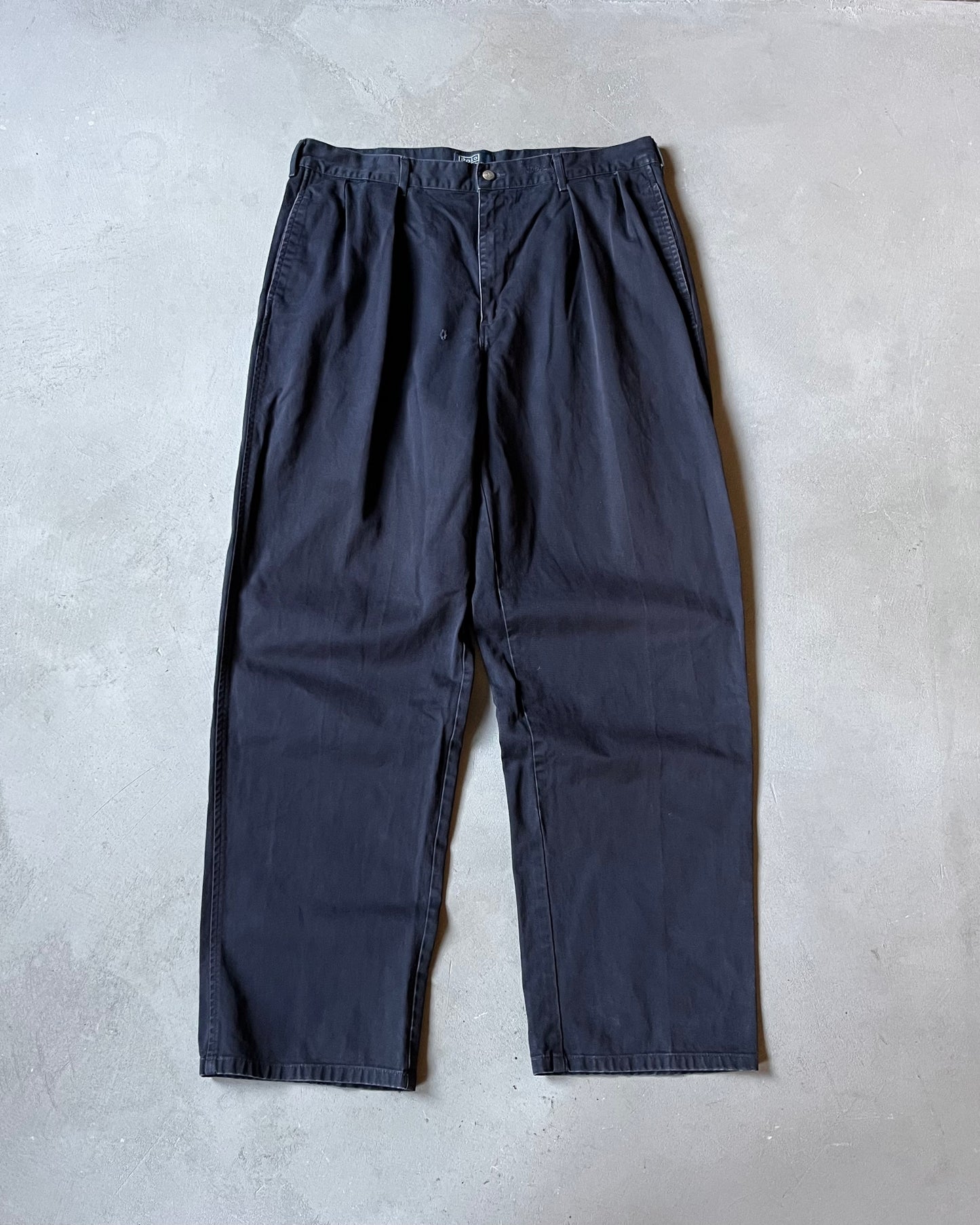 1990s - Distressed Navy Polo Chinos - 34x31
