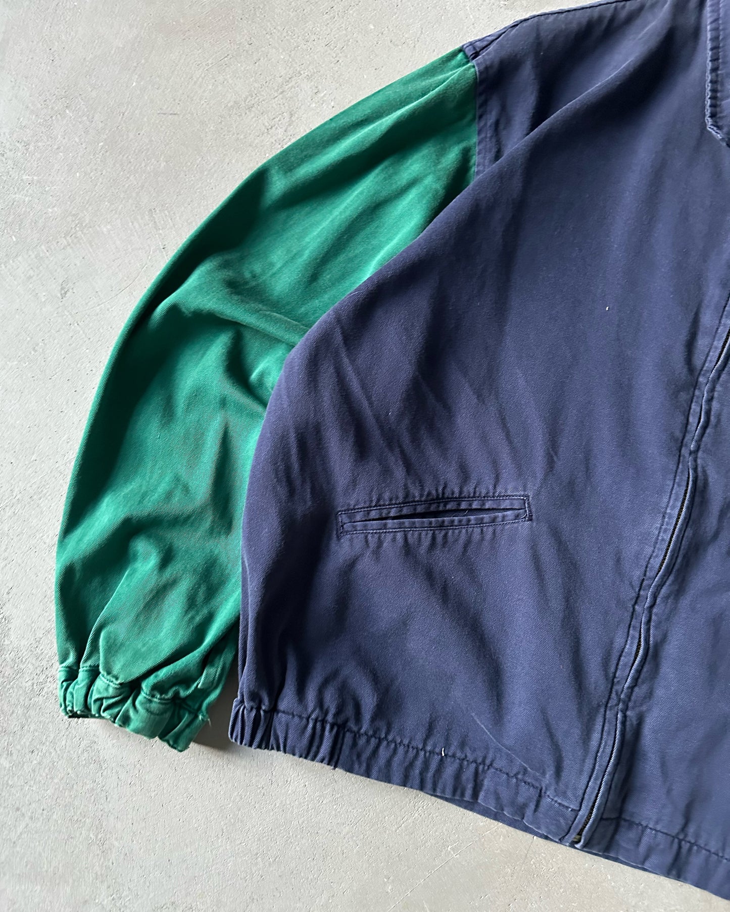 1990s - Navy/Green American Eagle Harrington Jacket - M