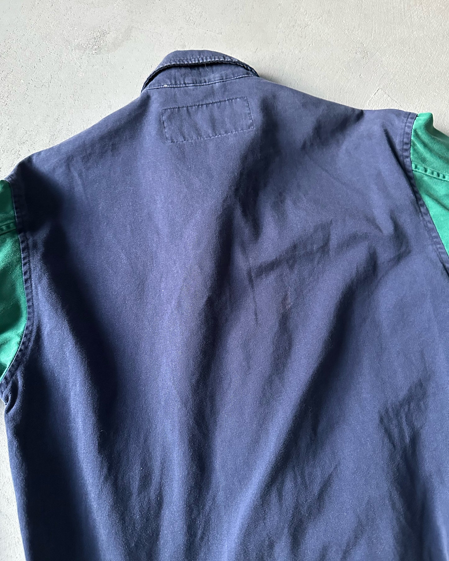 1990s - Navy/Green American Eagle Harrington Jacket - M