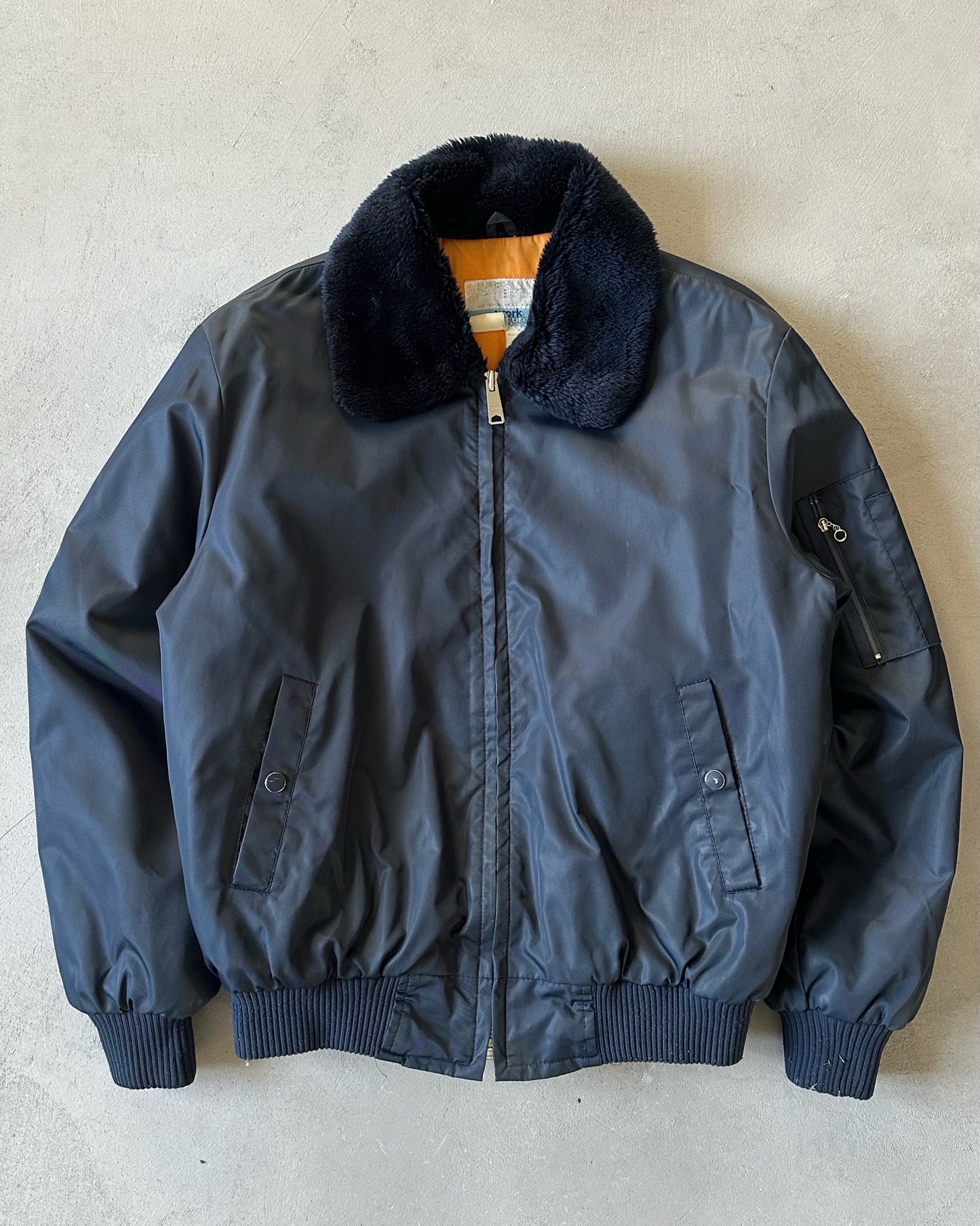 1970s - Navy Sears Work Leisure Bomber Jacket - M/L