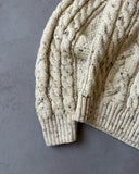 1990s - Oatmeal Cableknit Wool Sweater - S