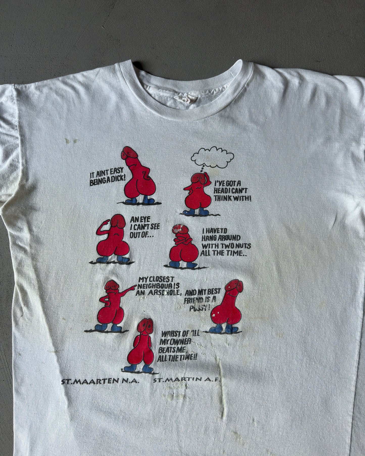 1980s - White "DICK" T-Shirt - L