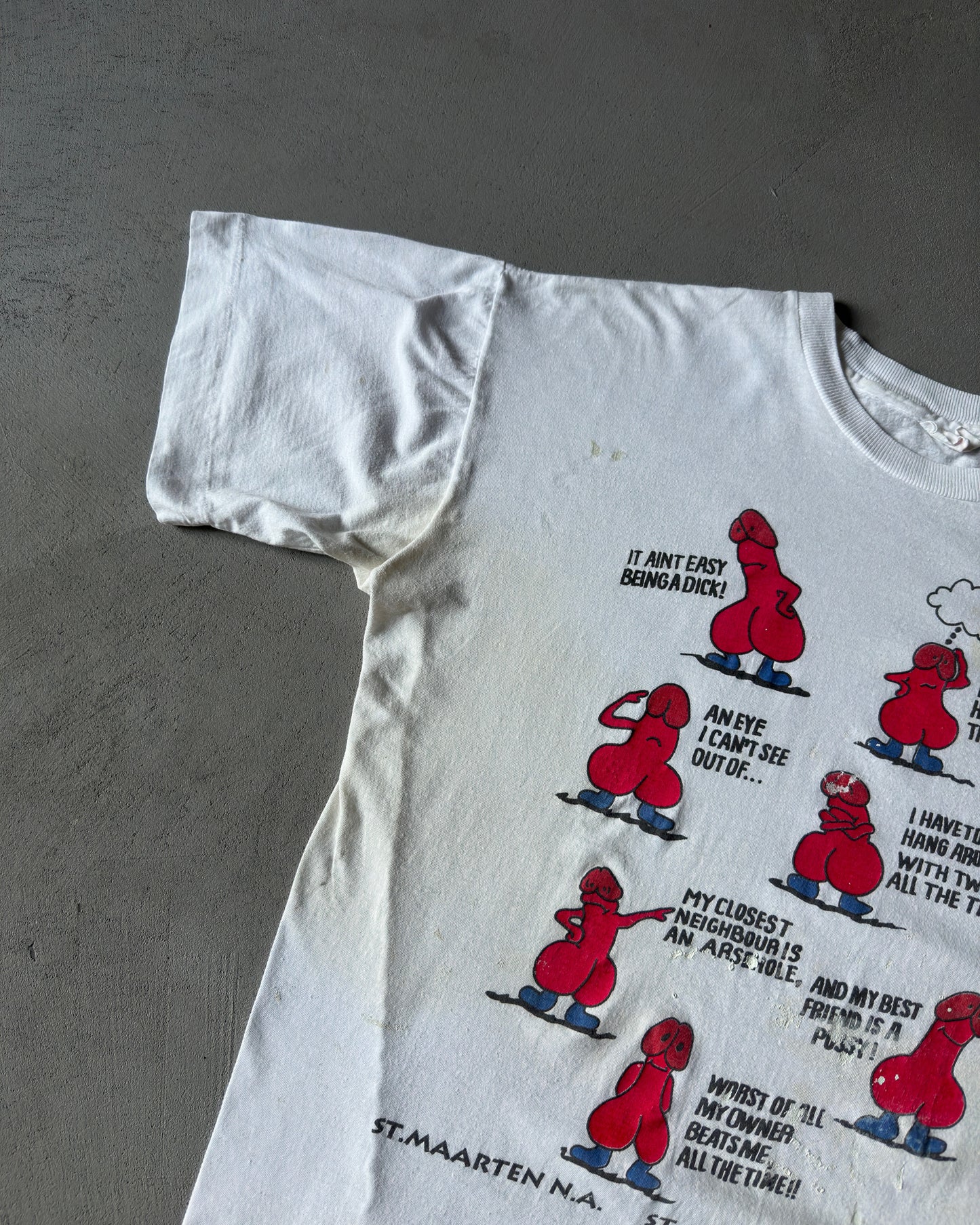 1980s - White "DICK" T-Shirt - L