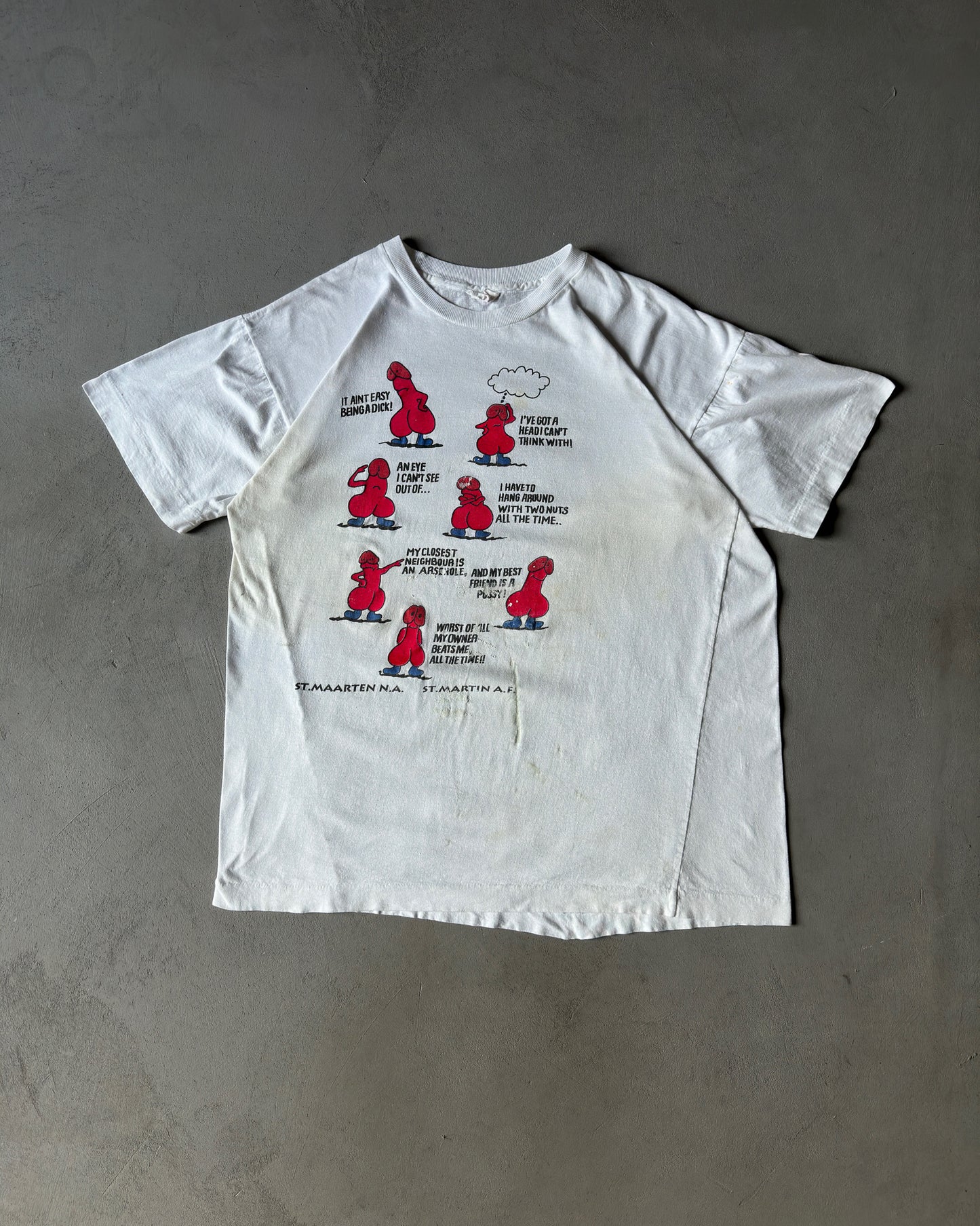 1980s - White "DICK" T-Shirt - L