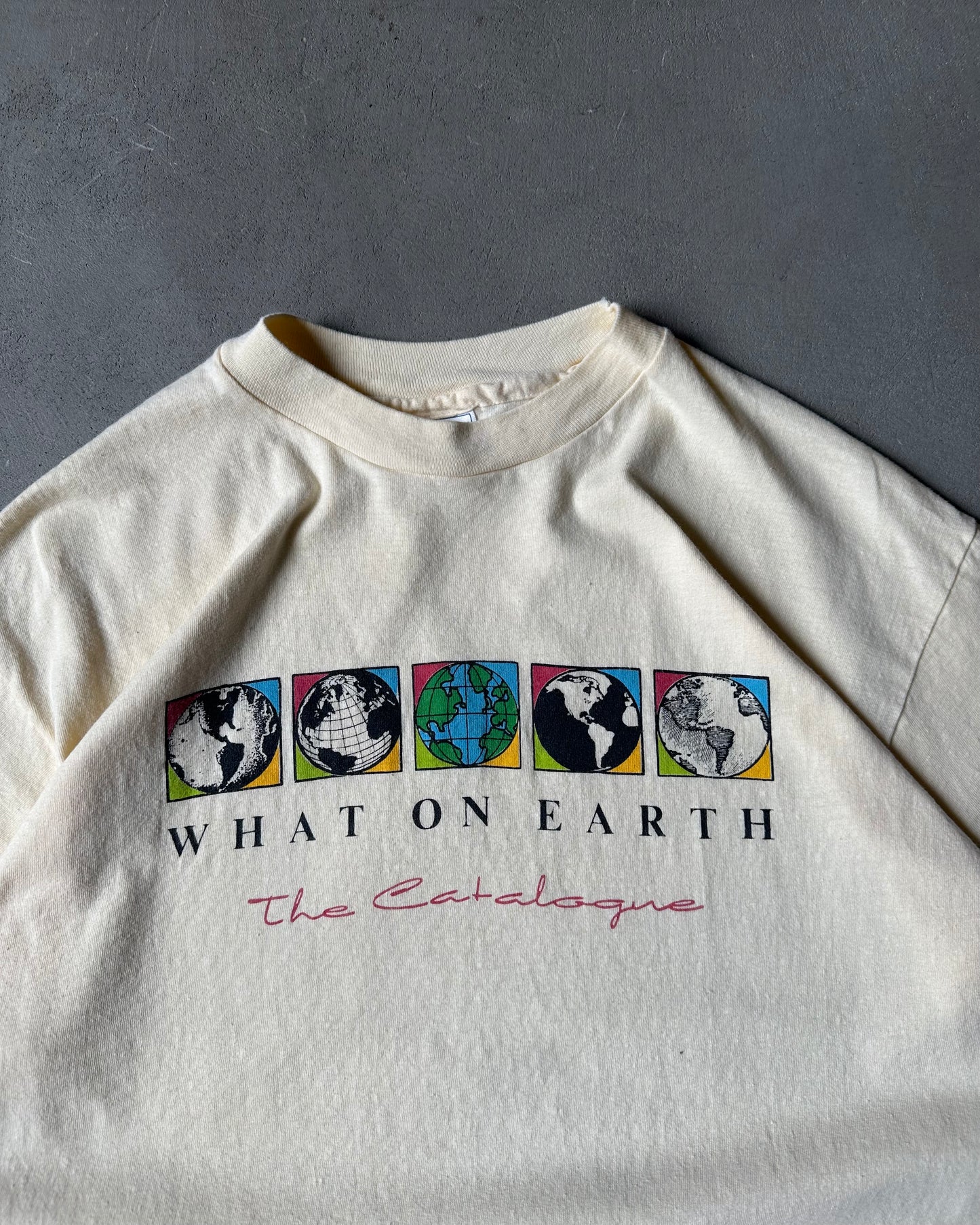 1990s - Cream What On Earth T-Shirt - L