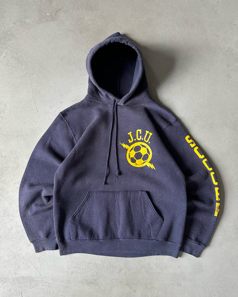 1980s - Faded Navy "Soccer" Russell Hoodie - S