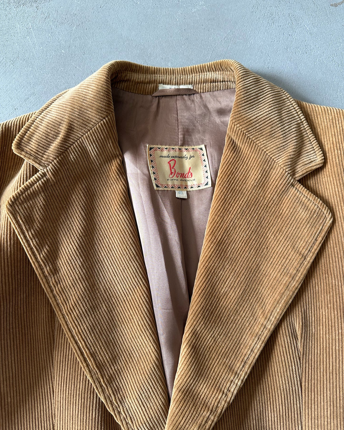 1970s - Light Brown Corduroy Blazer Jacket - 40