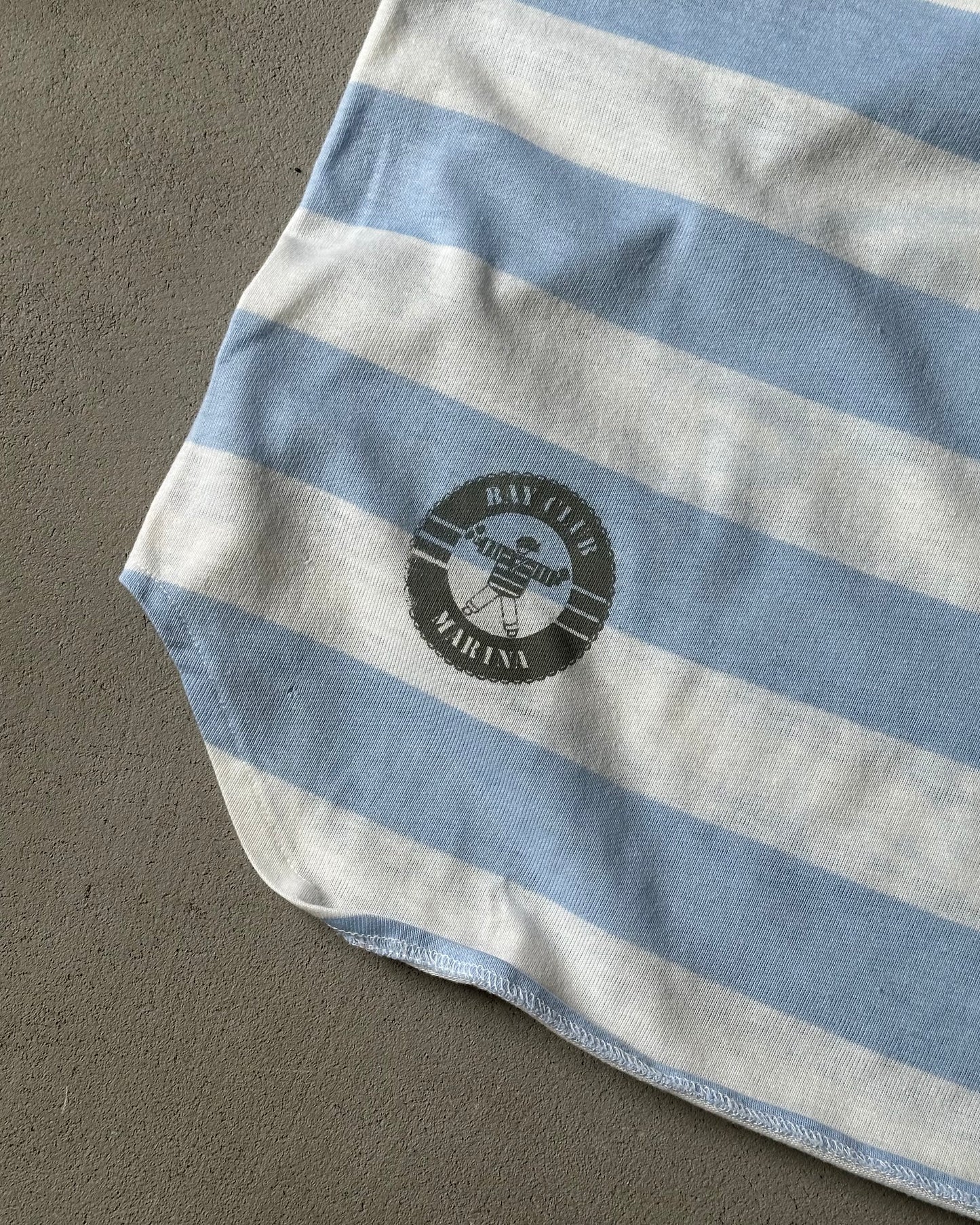 1990s - Blue/White Striped T-Shirt - M/L
