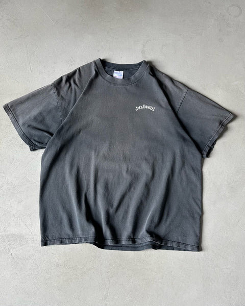 1990s - Faded Black Jack Daniel's Boxy T-Shirt - L