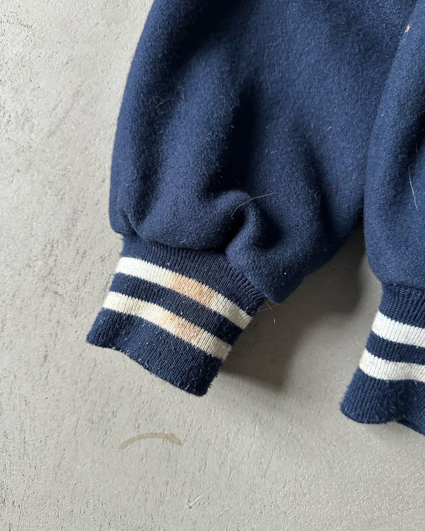 1980s - Blue/Cream Warren Varsity Jacket - M