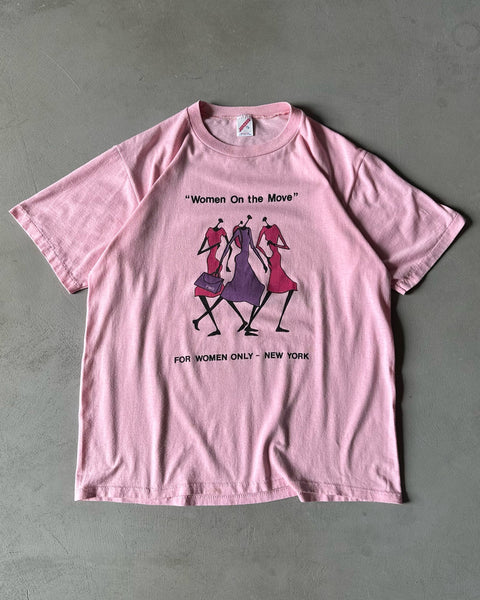 1990s - Pink "Women On The Move" T-Shirt - L