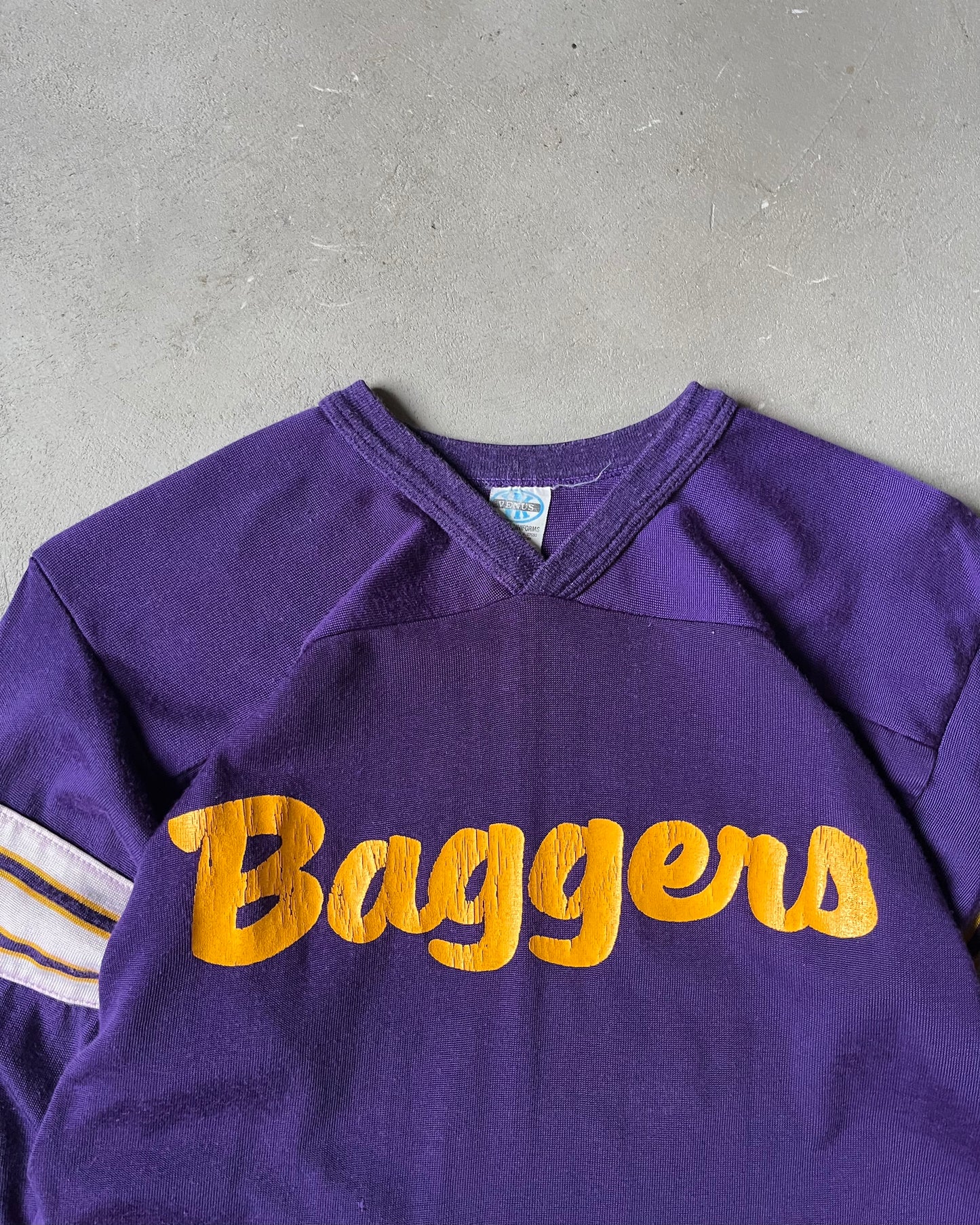 1980s - Purple/Yellow Baggers Jersey - S/M