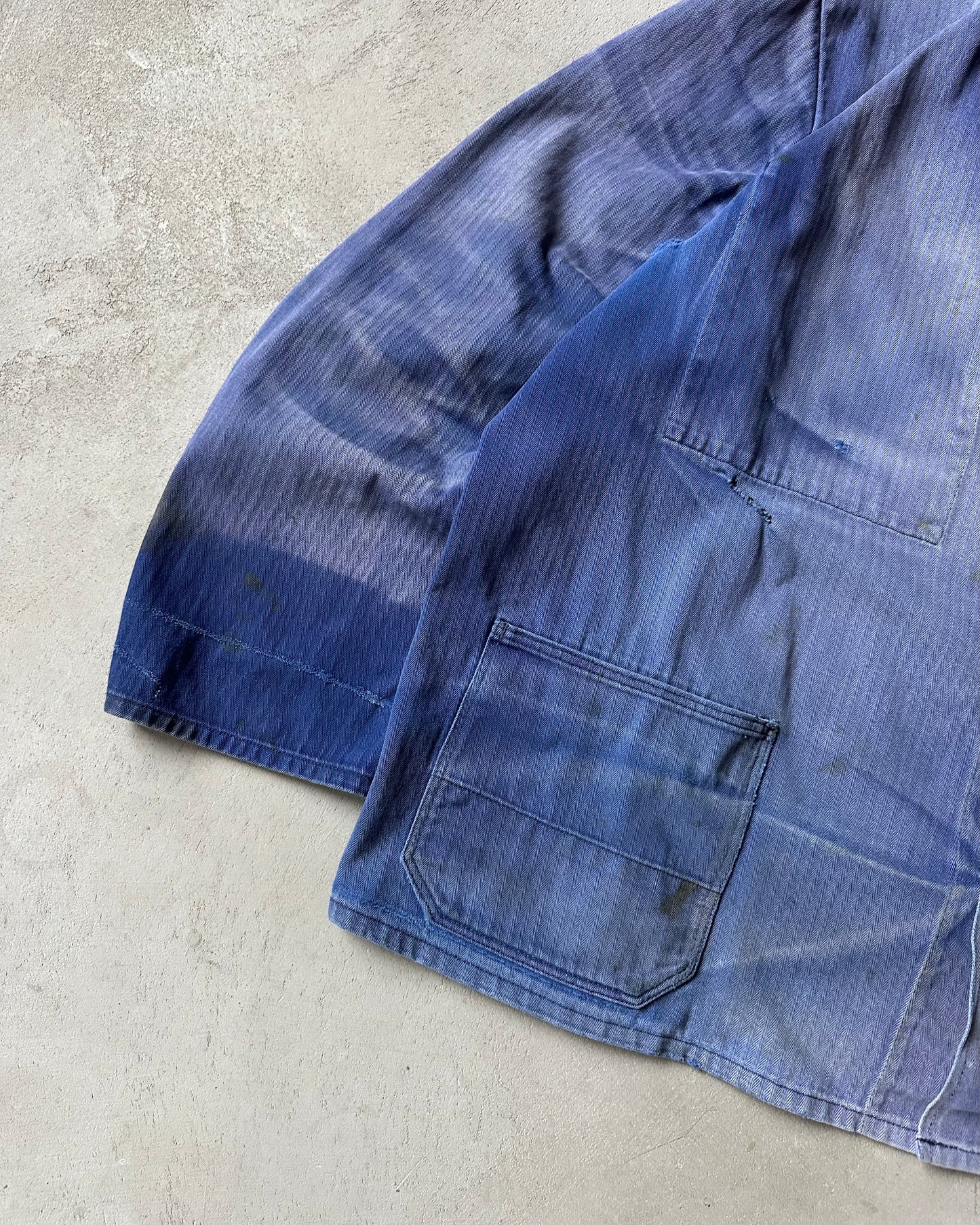 1970s - Distressed Blue Euro Chore - XL