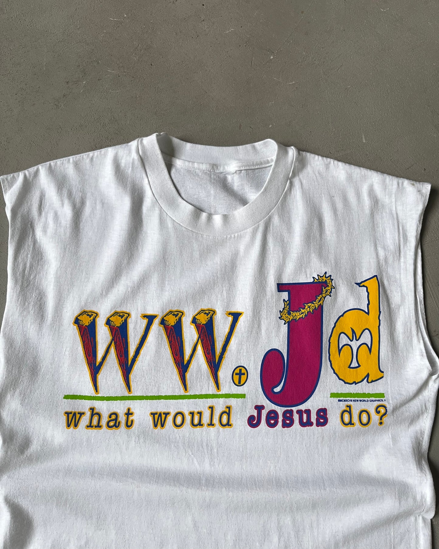 Années 1990 - Débardeur blanc WWJD - M