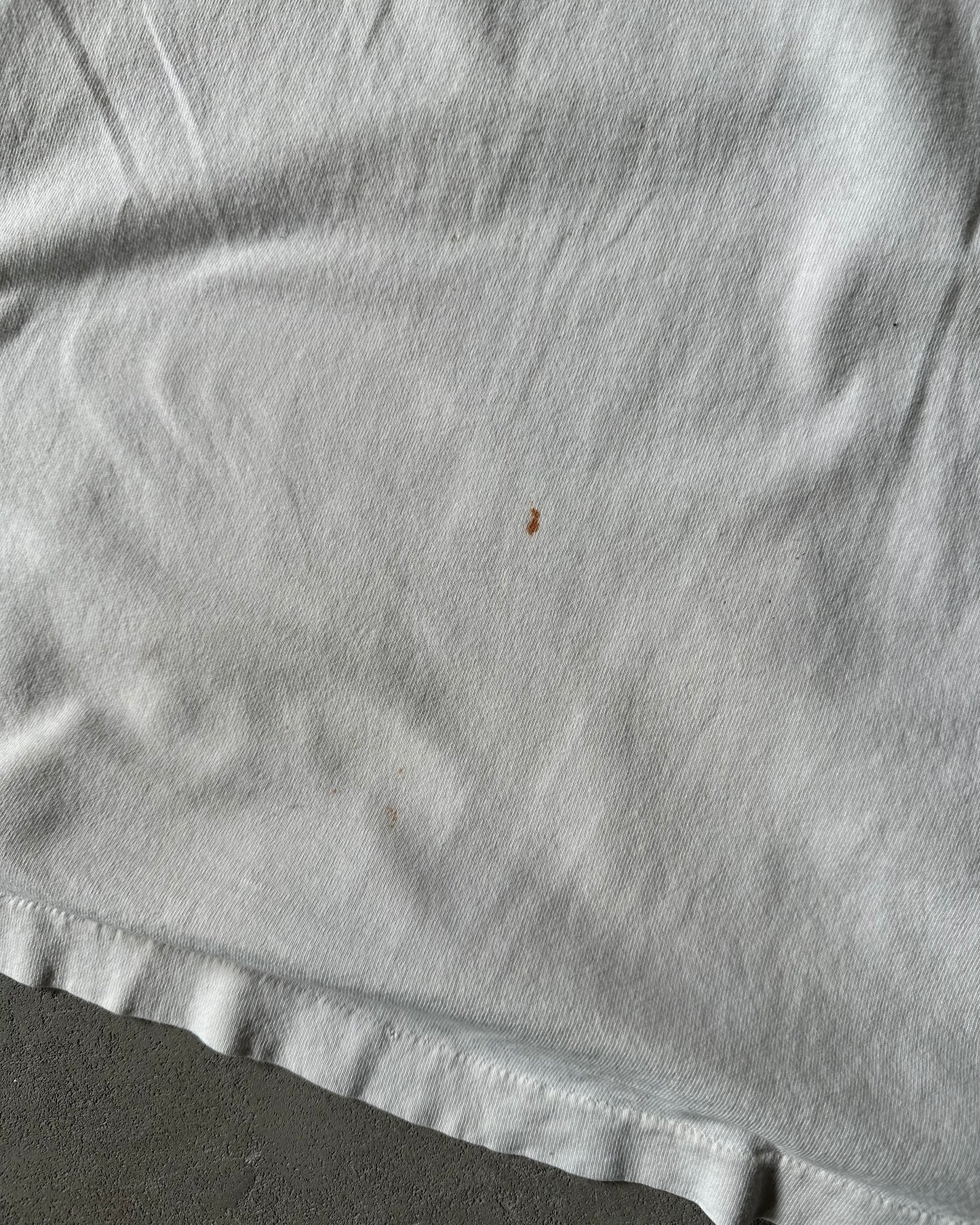 1990s - Distressed White Safari T-Shirt - XL