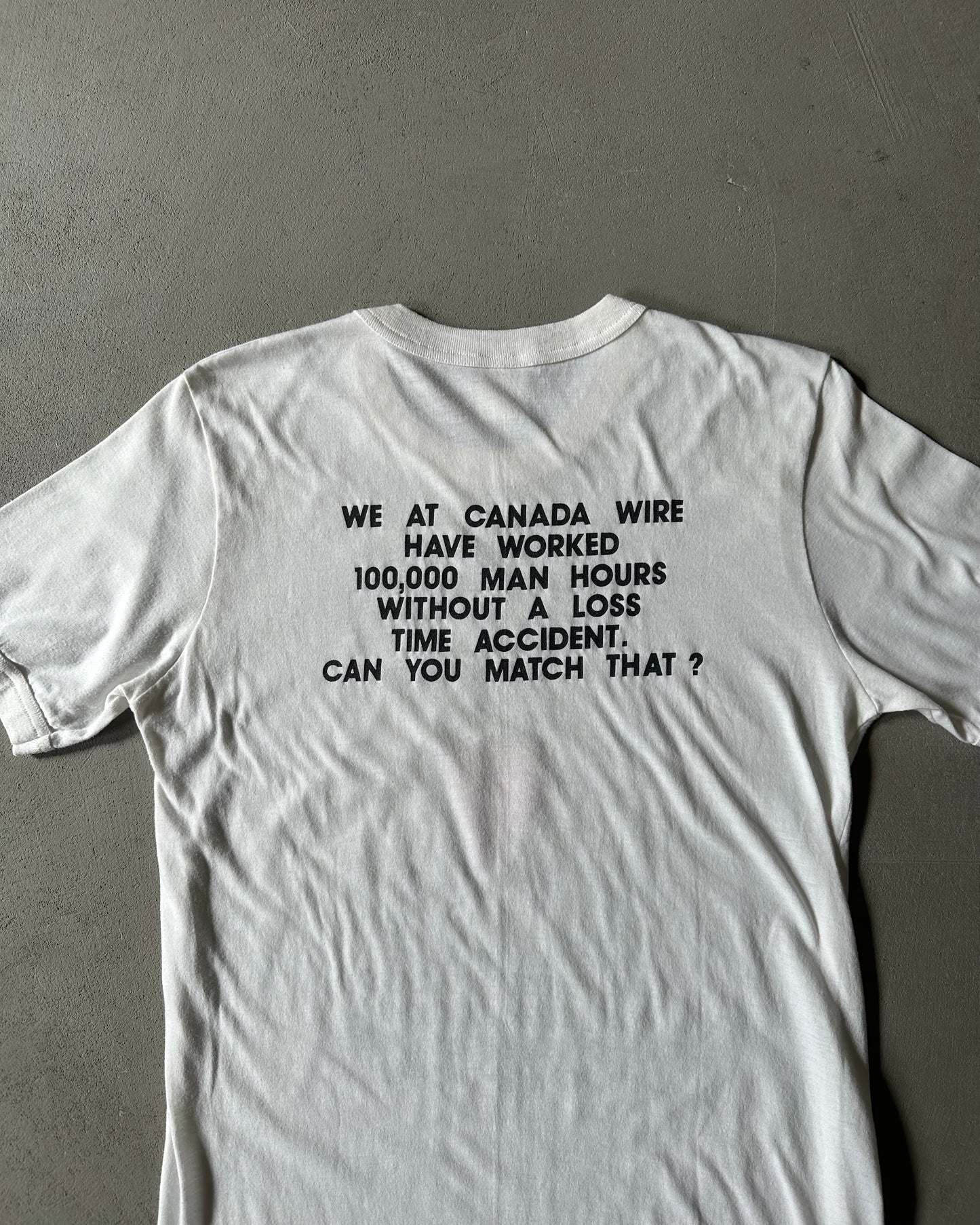 1980s - White Sam Safety Hazard T-Shirt - S/M
