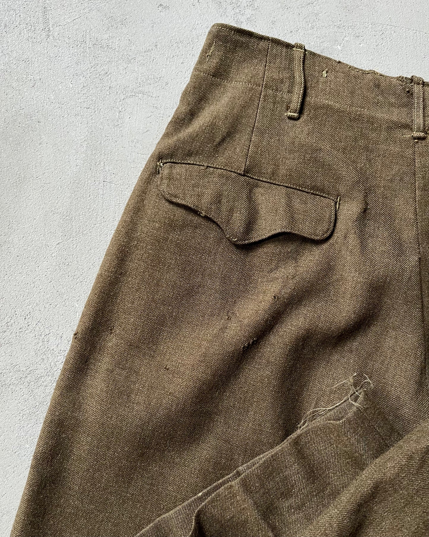 1950s - Green Military Wool Trousers - 29x31