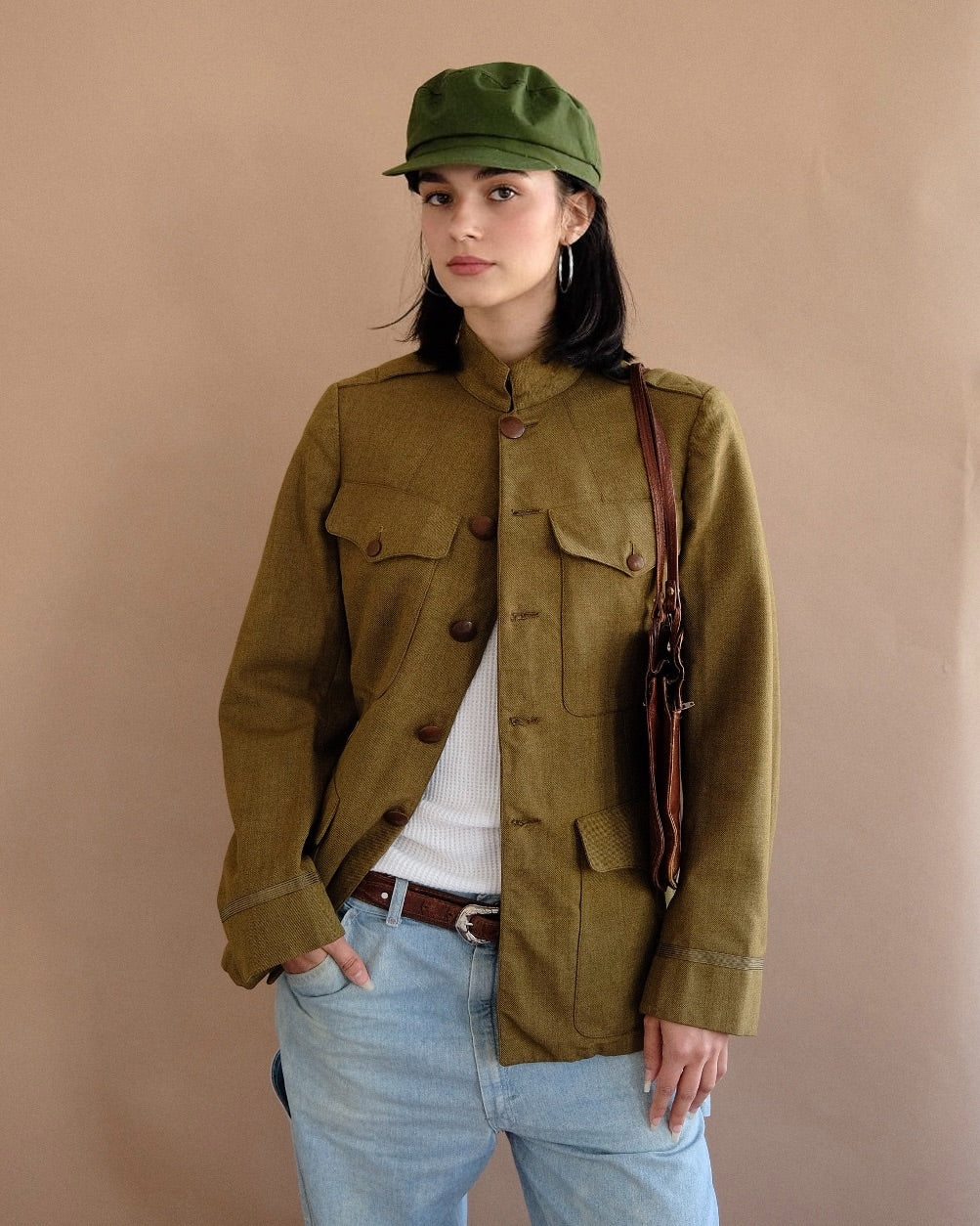 1940s - Sage Green Parker, Bridget & Co Military Jacket - XS