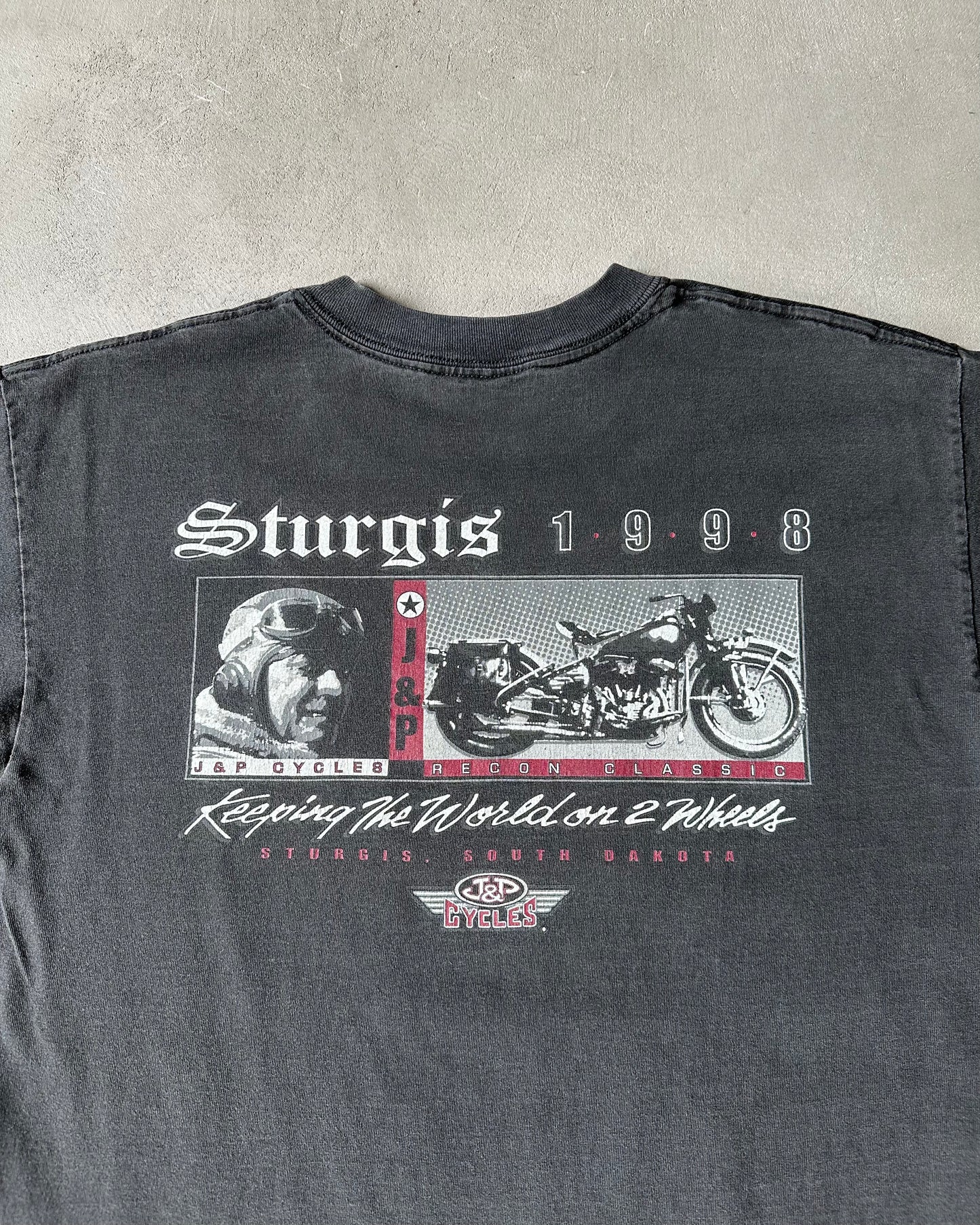 1990s - Faded Black Sturgis T-Shirt - L