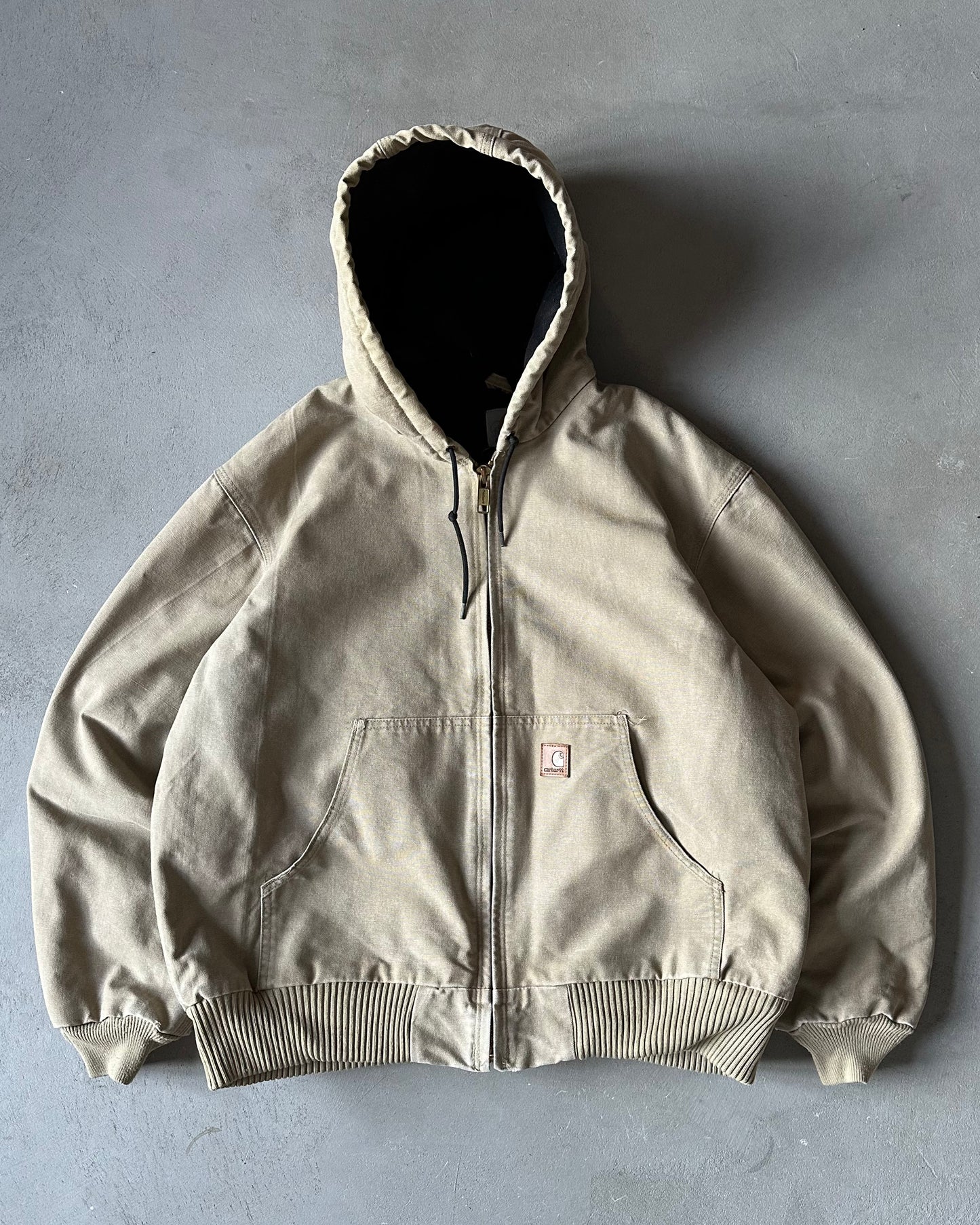 2000s - Beige Carhartt Hooded Jacket - L