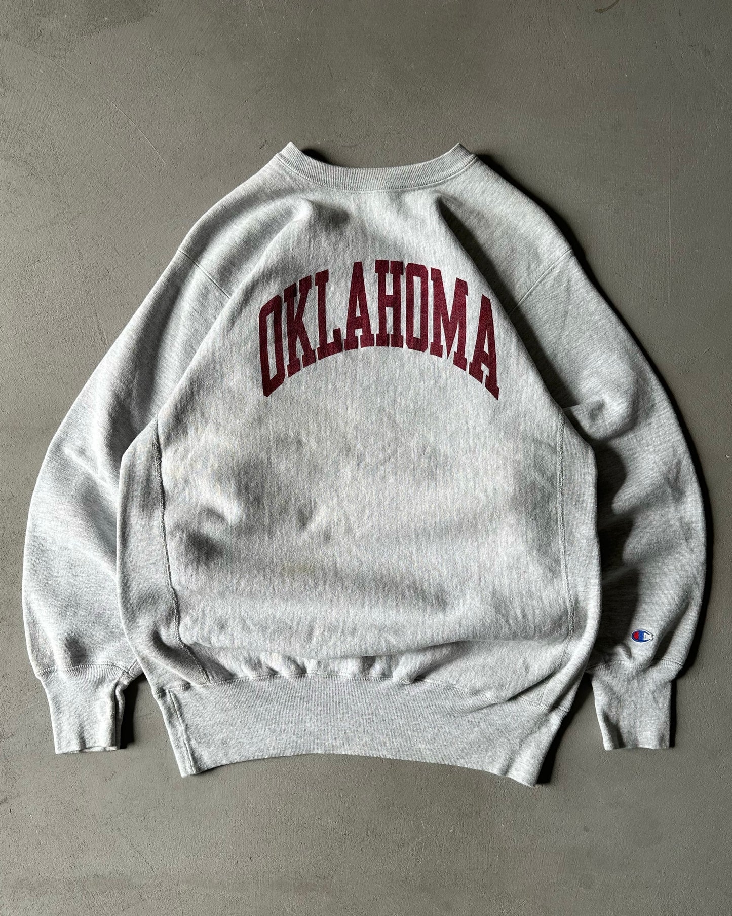 1980s - Grey Oklahoma Champion RW Warmup Crewneck - XL