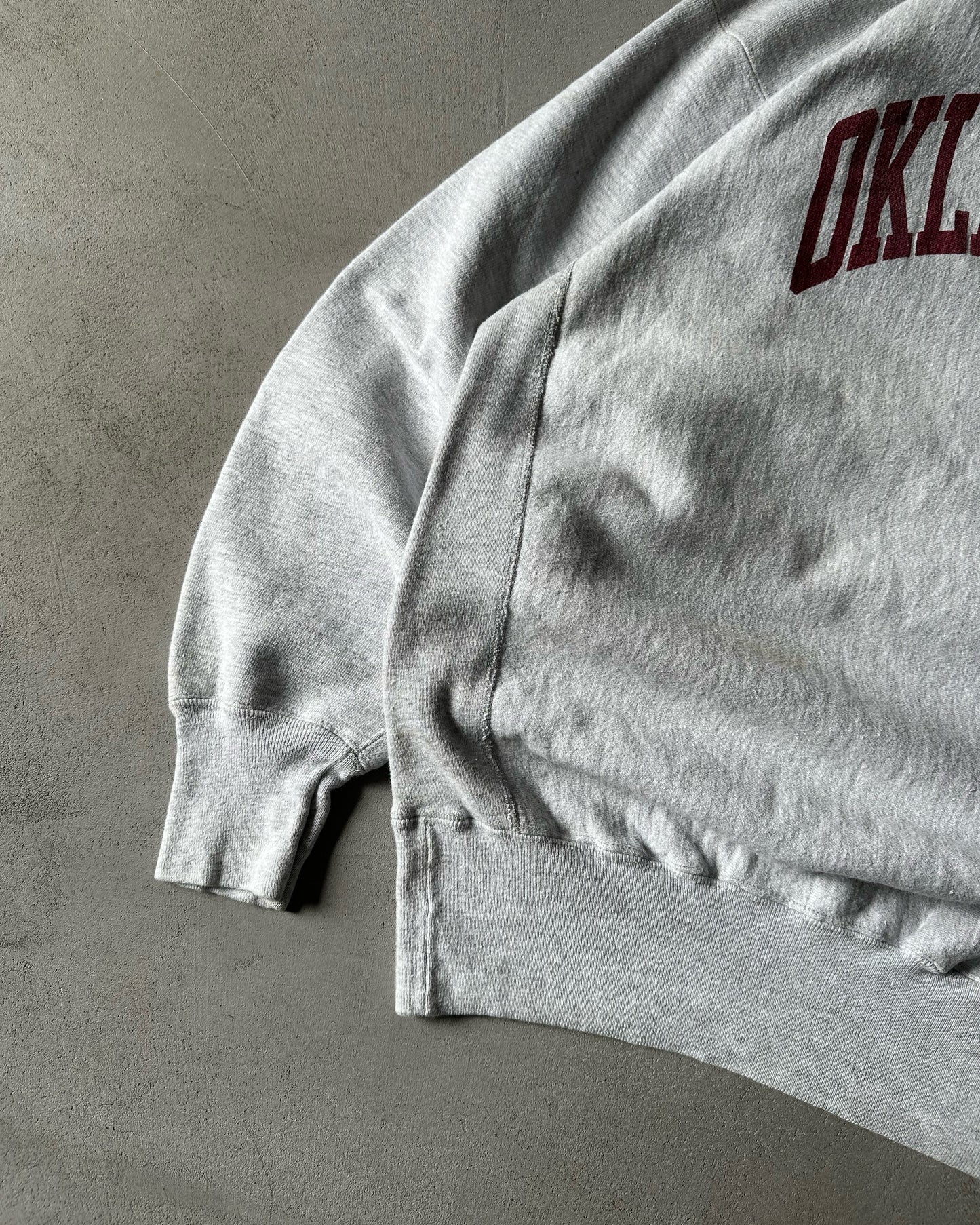 1980s - Grey Oklahoma Champion RW Warmup Crewneck - XL