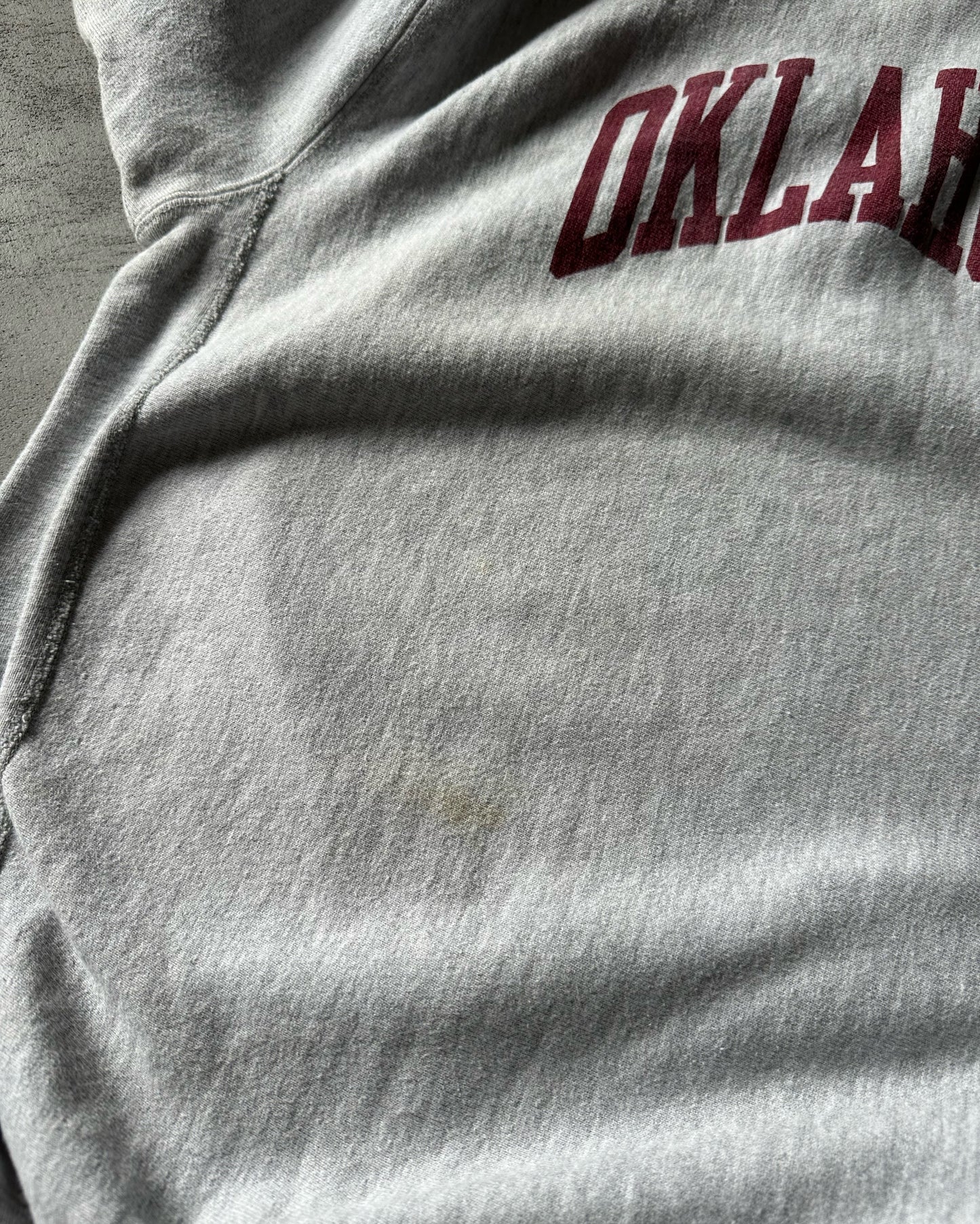1980s - Grey Oklahoma Champion RW Warmup Crewneck - XL