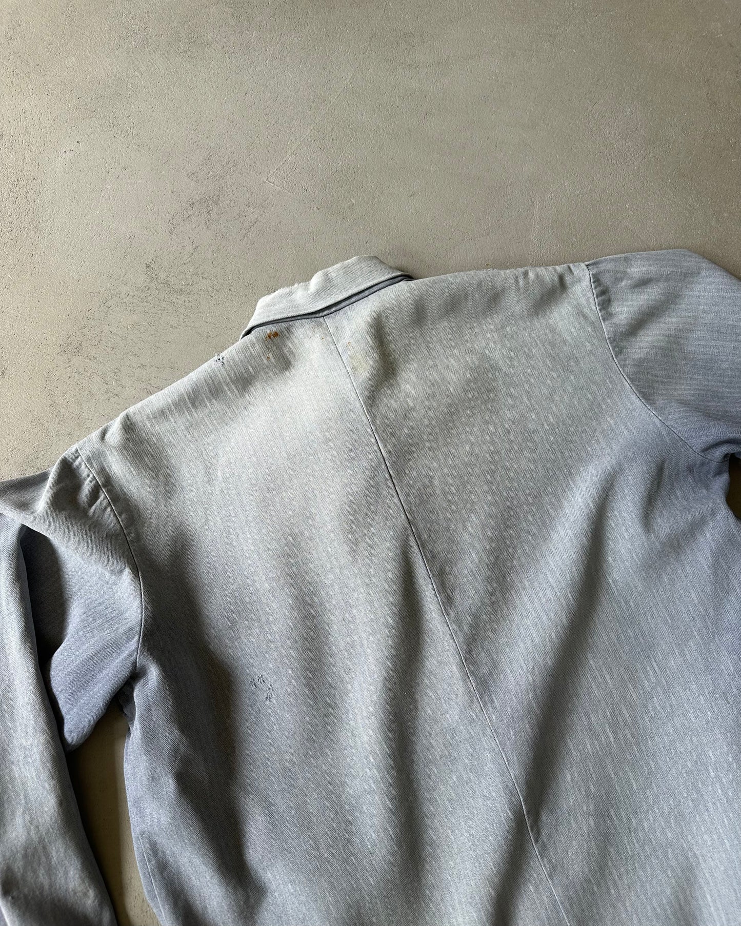 1970s - Distressed Blue HBT Euro Chore - S