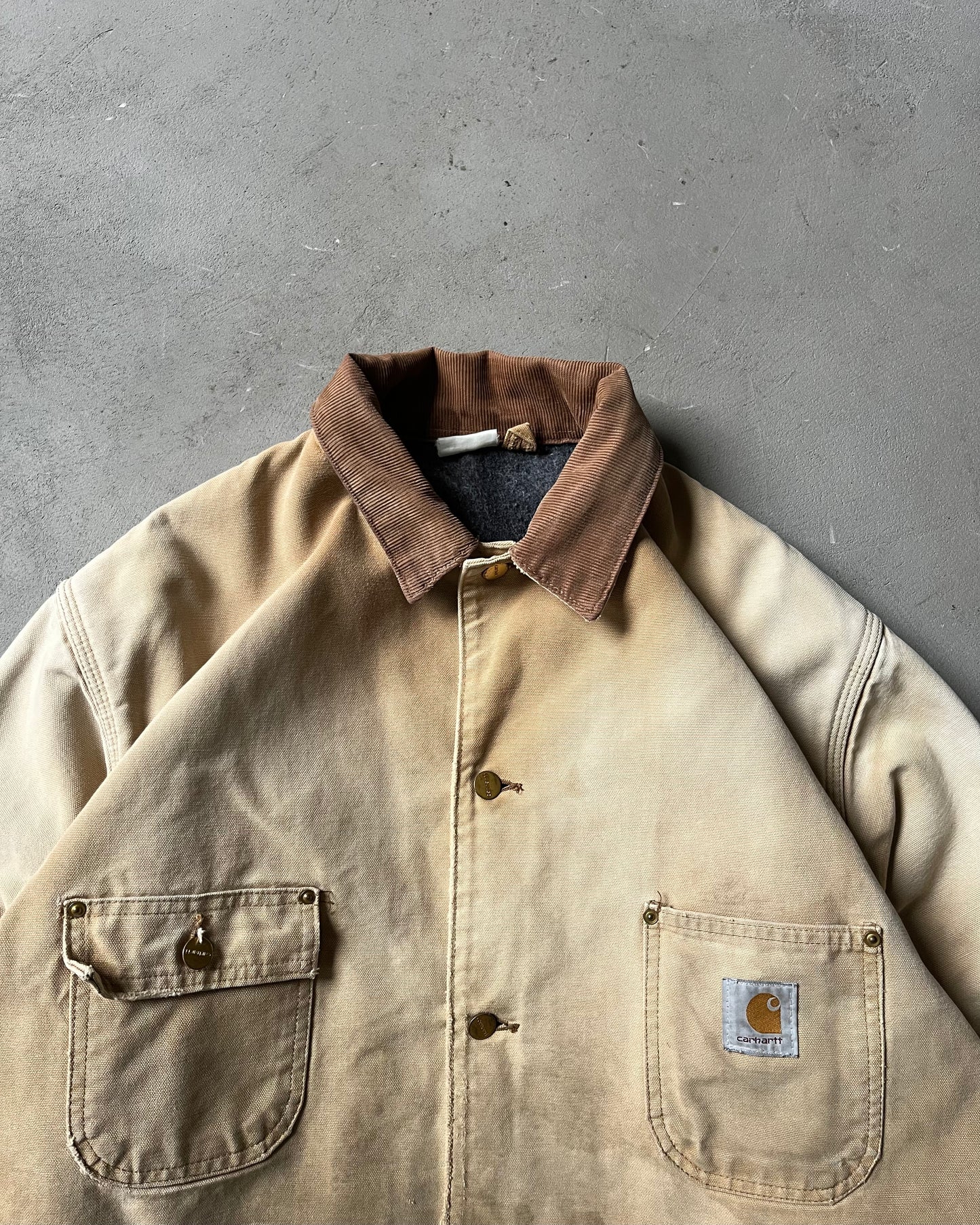 1990s - Distressed Duck Carhartt Chore Jacket - XL