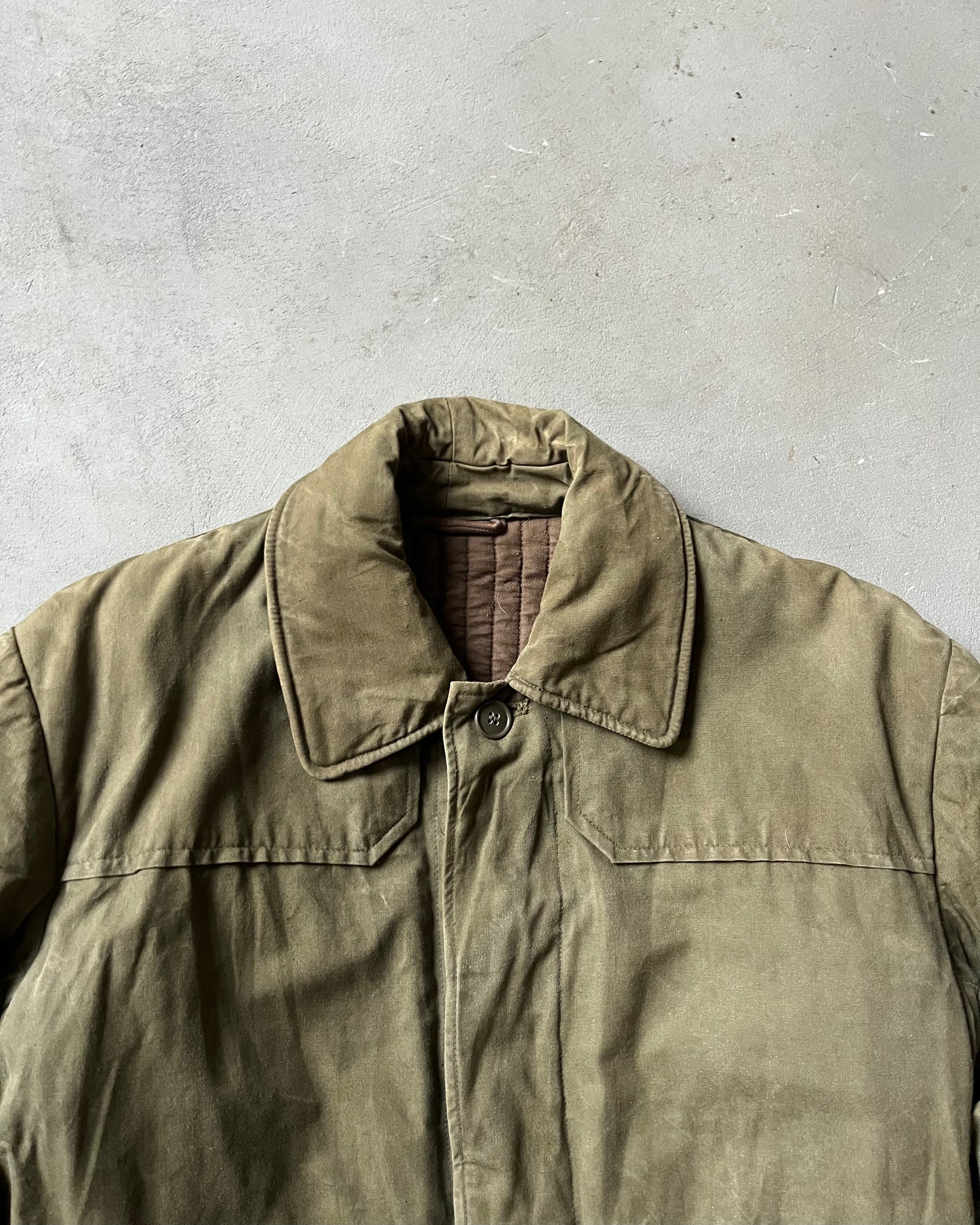 1950s - Green Military Quilted Coat - XS/S