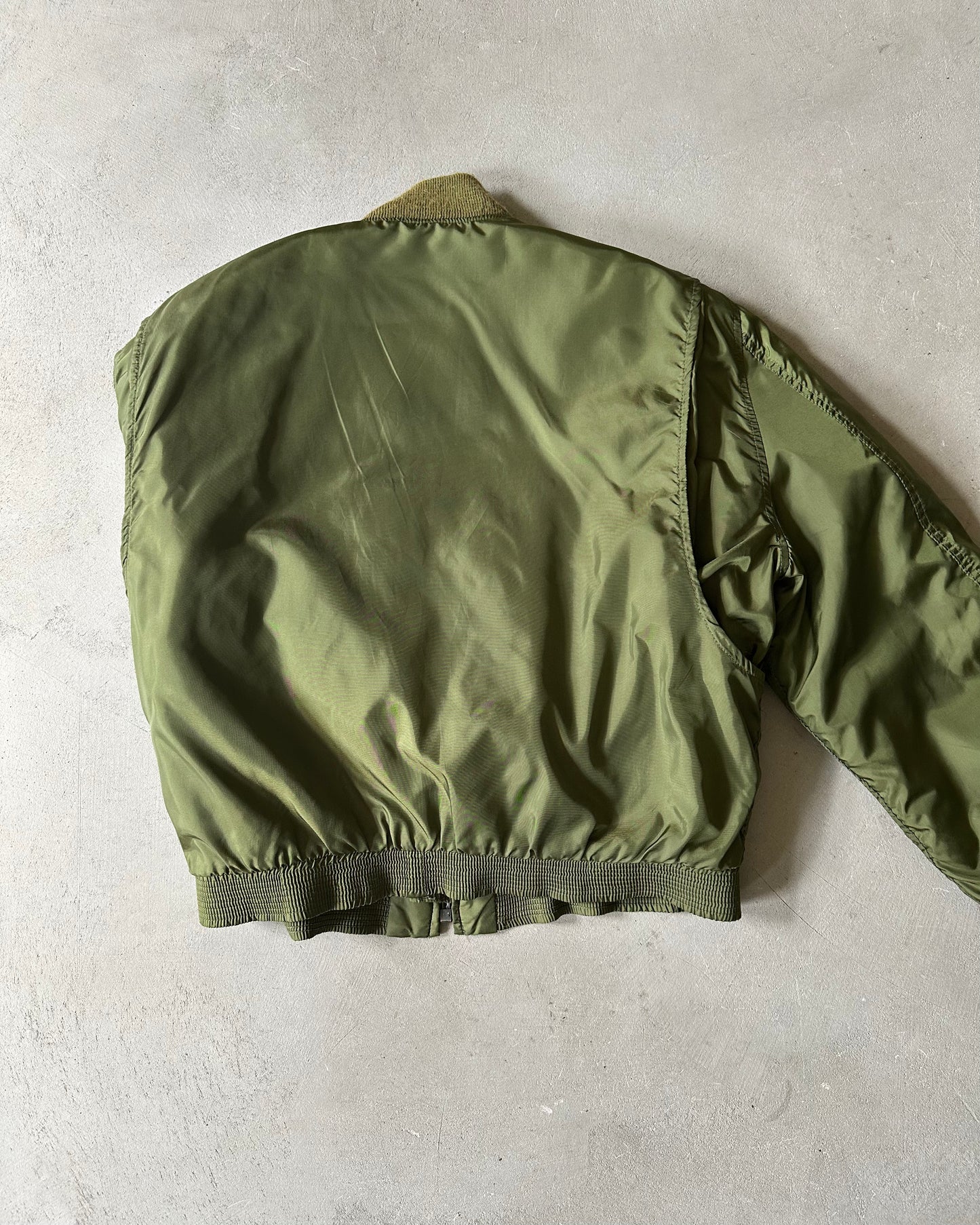 1980s - Military Green Royal Navy Bomber Jacket - L