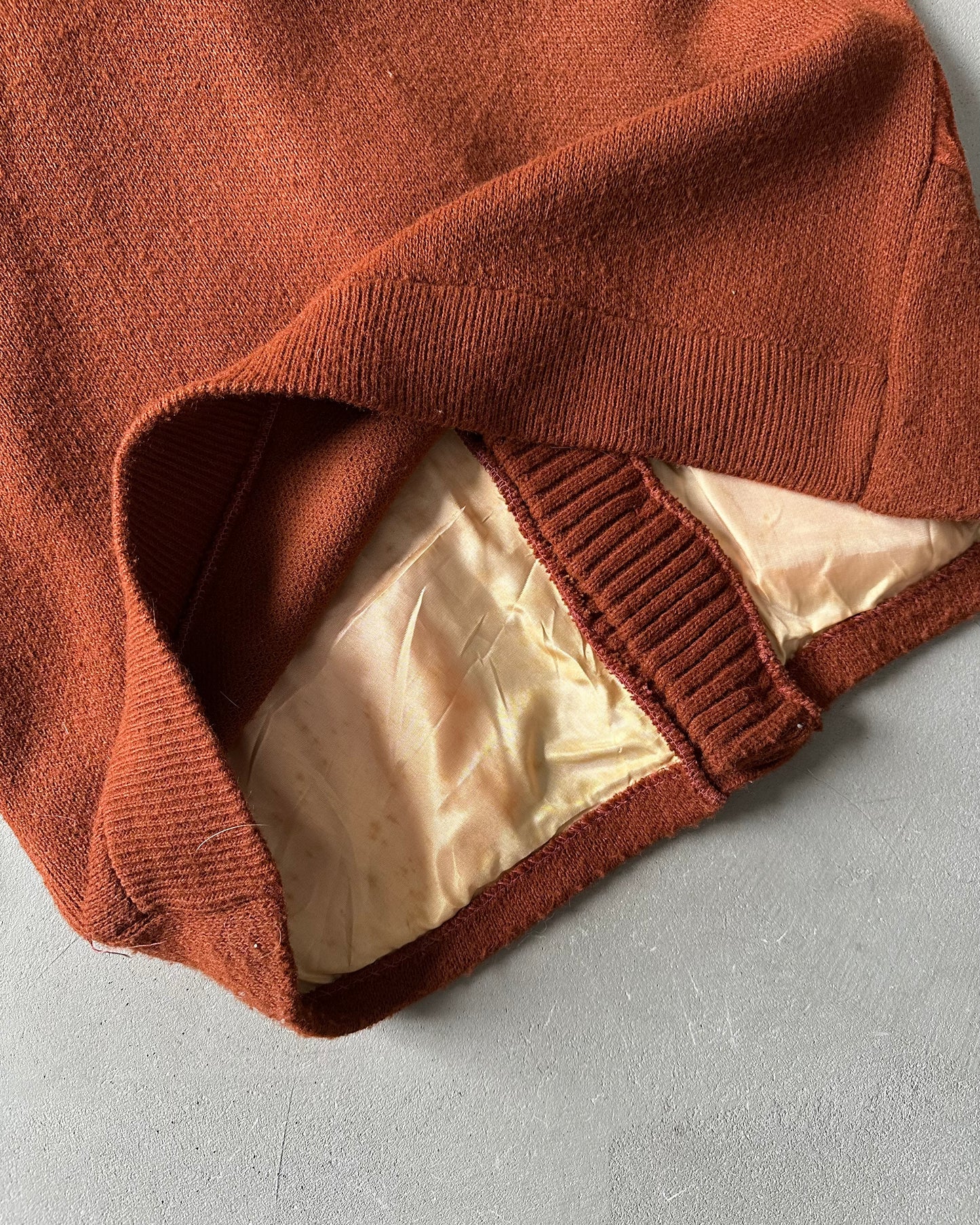 1970s - Burnt Orange Western Shawl Cardigan - L