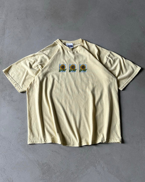 1990s - Baby Yellow "Sunflowers" T-Shirt - L/XL