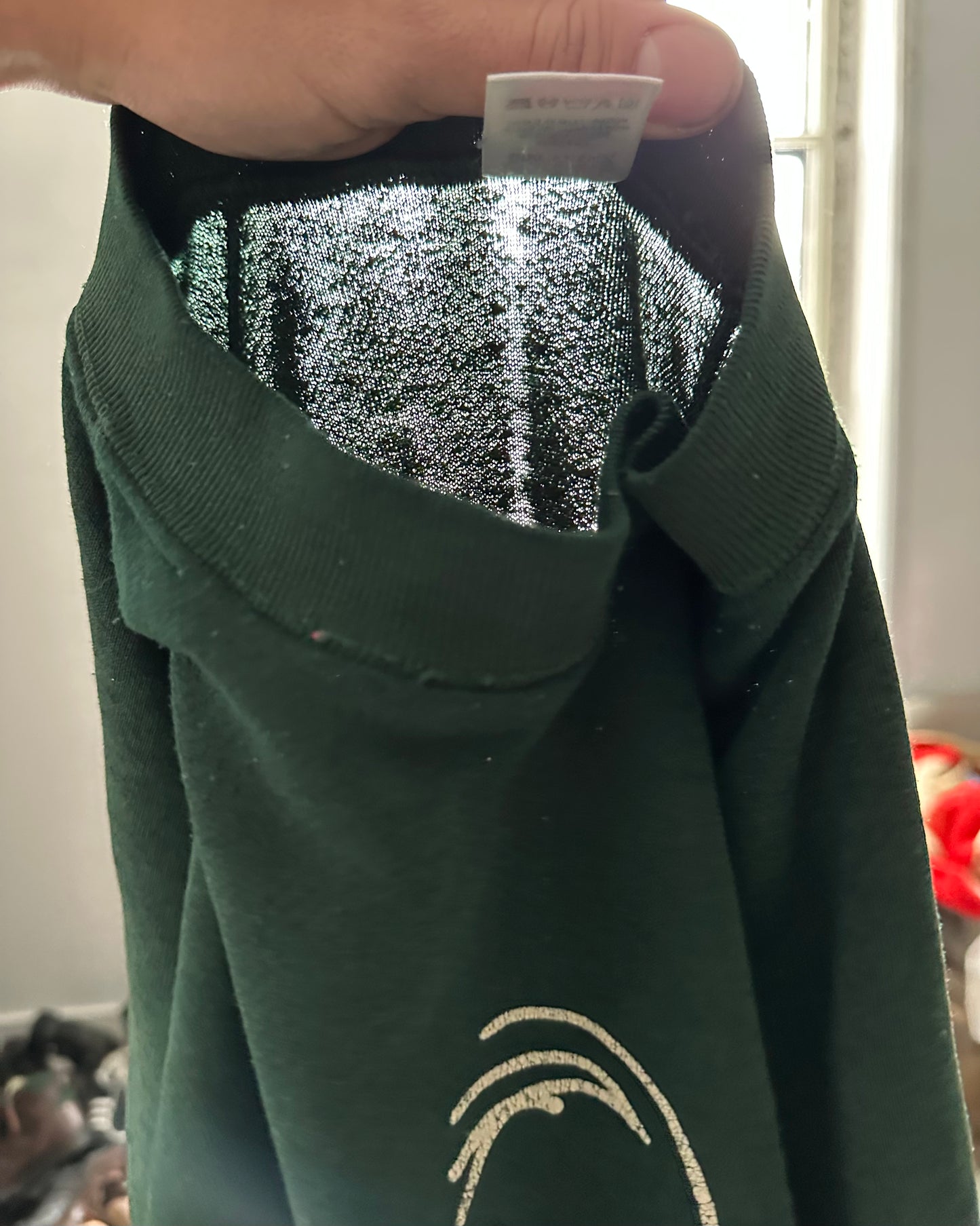 1990s - Distressed Green "Not Listening" Crewneck - L/XL