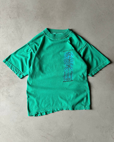 1990s - Green "Catch Of The Day" T-Shirt - M