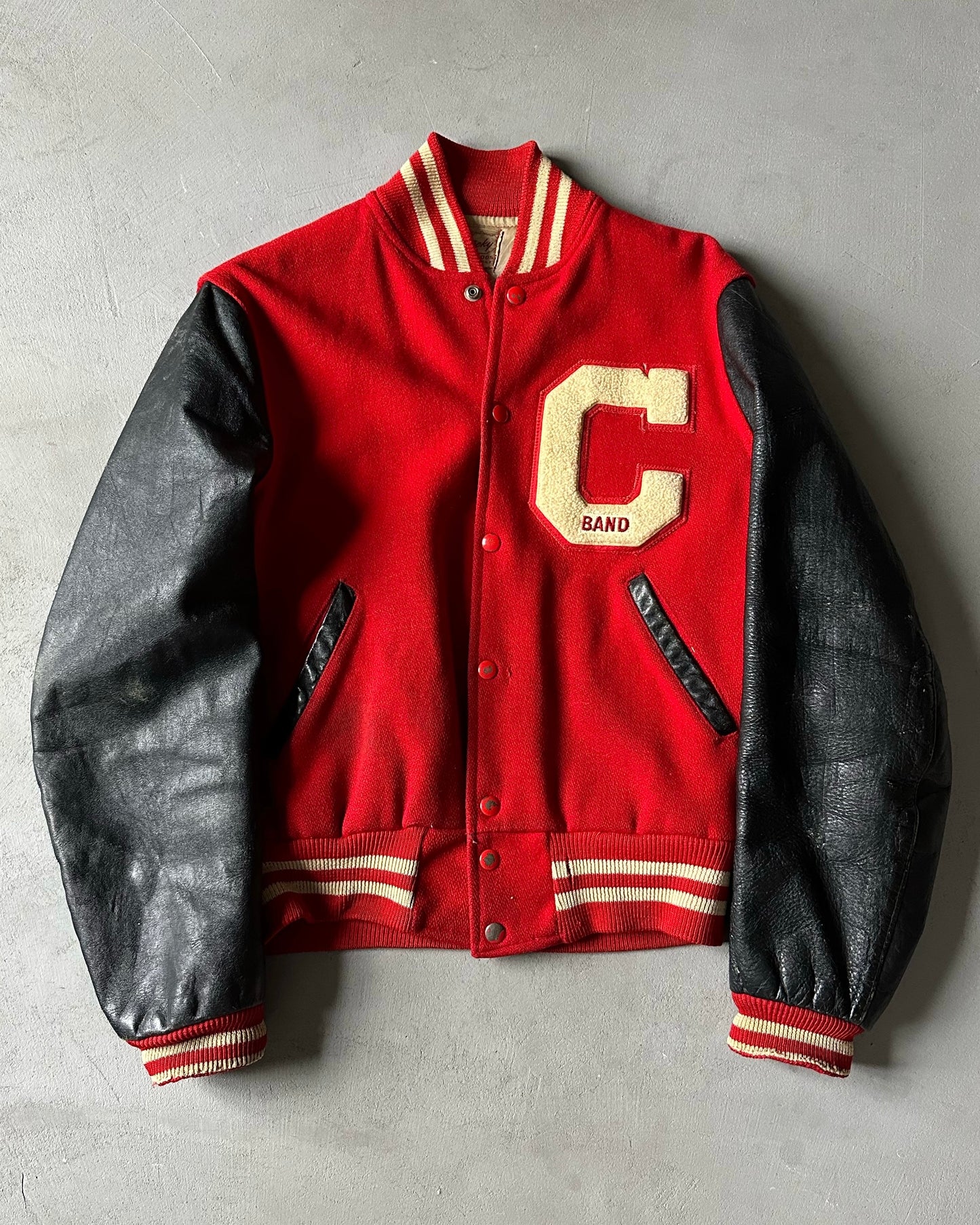 1960s - Red/Black "C" Varsity Jacket - S(36)