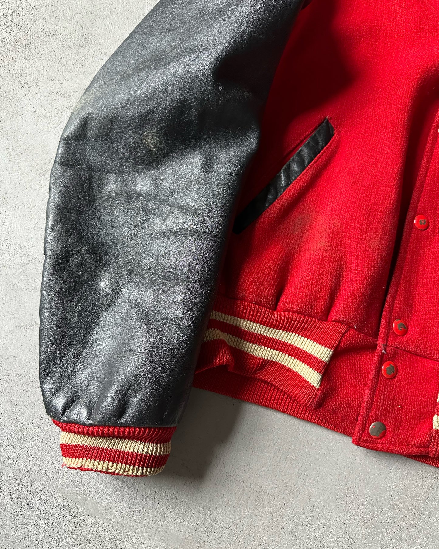 1960s - Red/Black "C" Varsity Jacket - S(36)