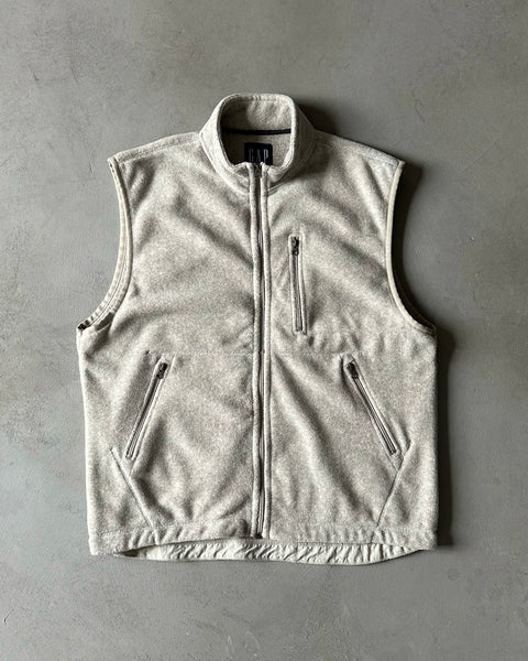 1990s - Beige GAP Fleece Vest - XL