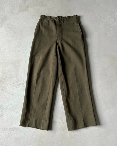 1960s - Khaki Military Trousers - 25x27